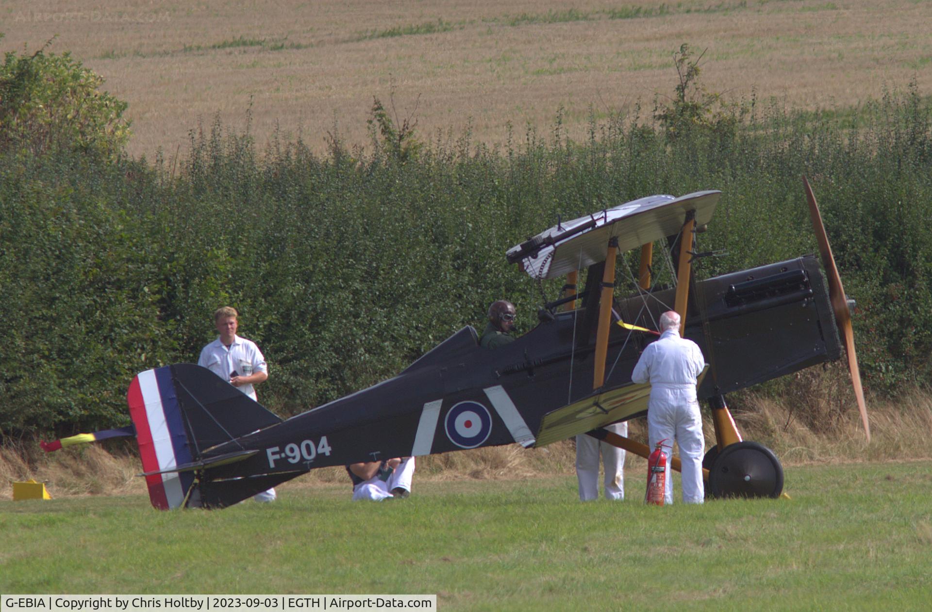 G-EBIA, 1918 Royal Aircraft Factory SE-5A C/N 654/2404, Shuttleworth Collection 1918 SE5a ready to take part in the vintage airshow at Old Warden, Beds.