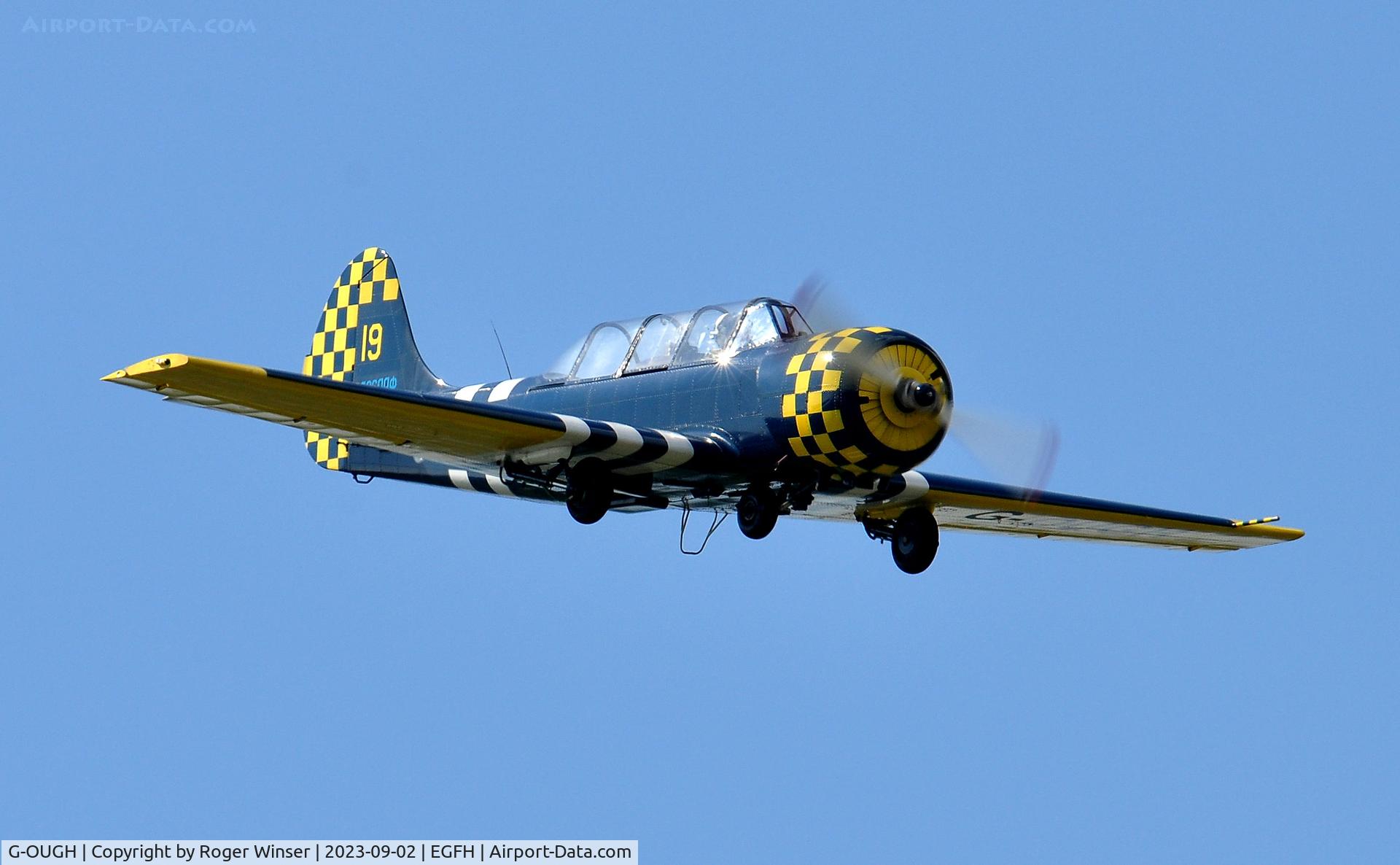 G-OUGH, 1987 Bacau Yak-52 C/N 877404, Resident Yak-52 run and break over Runway 04.