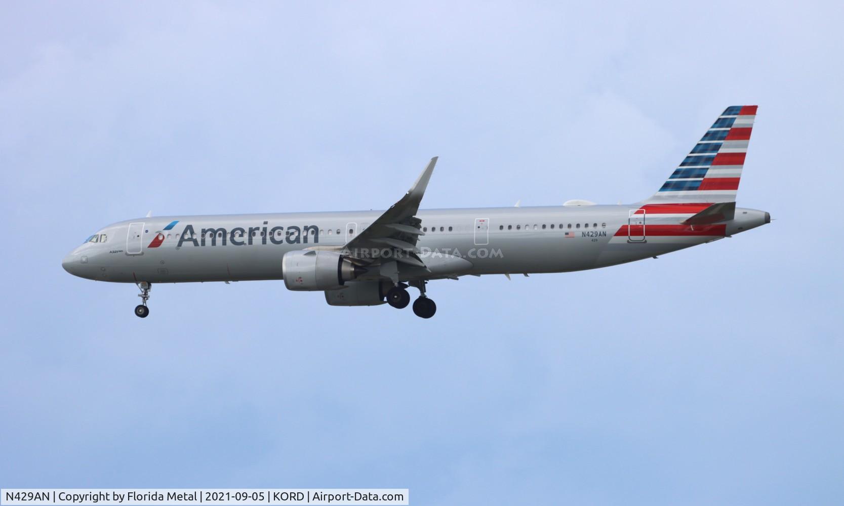 N429AN, 2021 Airbus A321-253NX C/N 10403, AAL A321N zx PHX-ORD