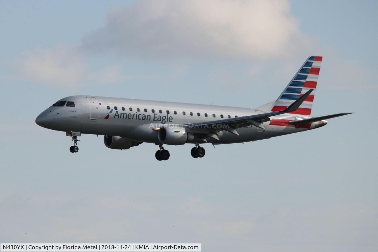N430YX, 2014 Embraer 175LR (ERJ-170-200LR) C/N 17000409, ENY E175 zx AUS-MIA