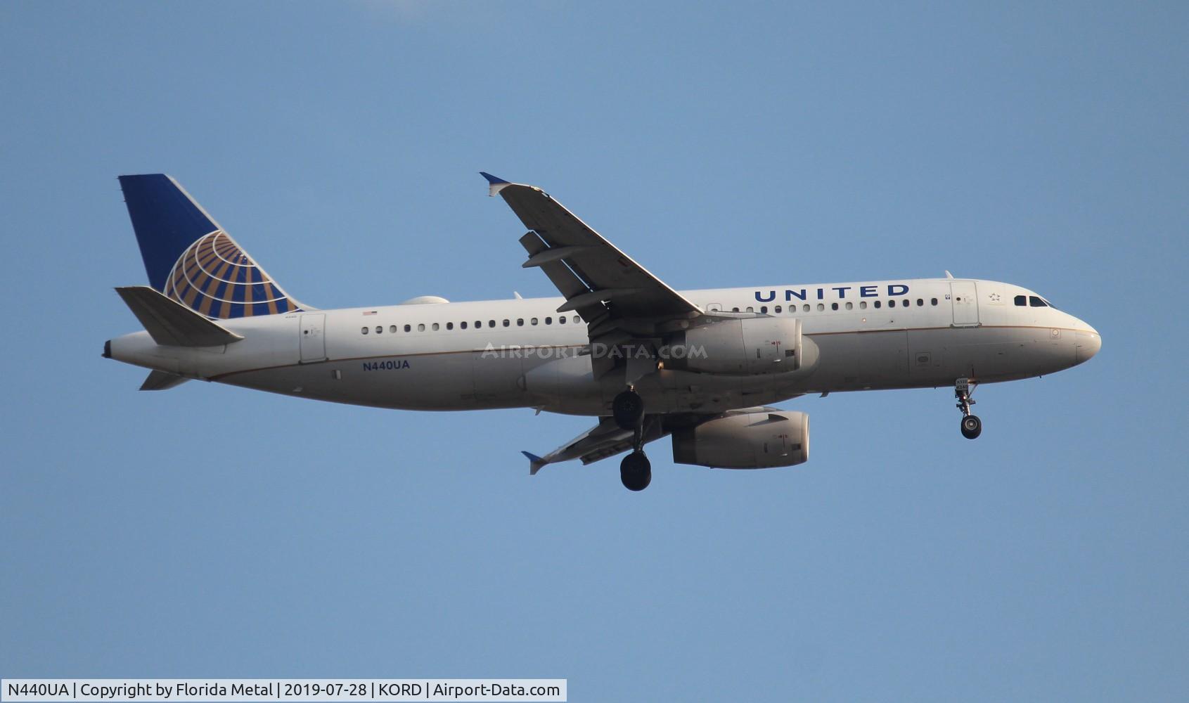 N440UA, 1997 Airbus A320-232 C/N 702, UAL A320 zx PHL-ORD