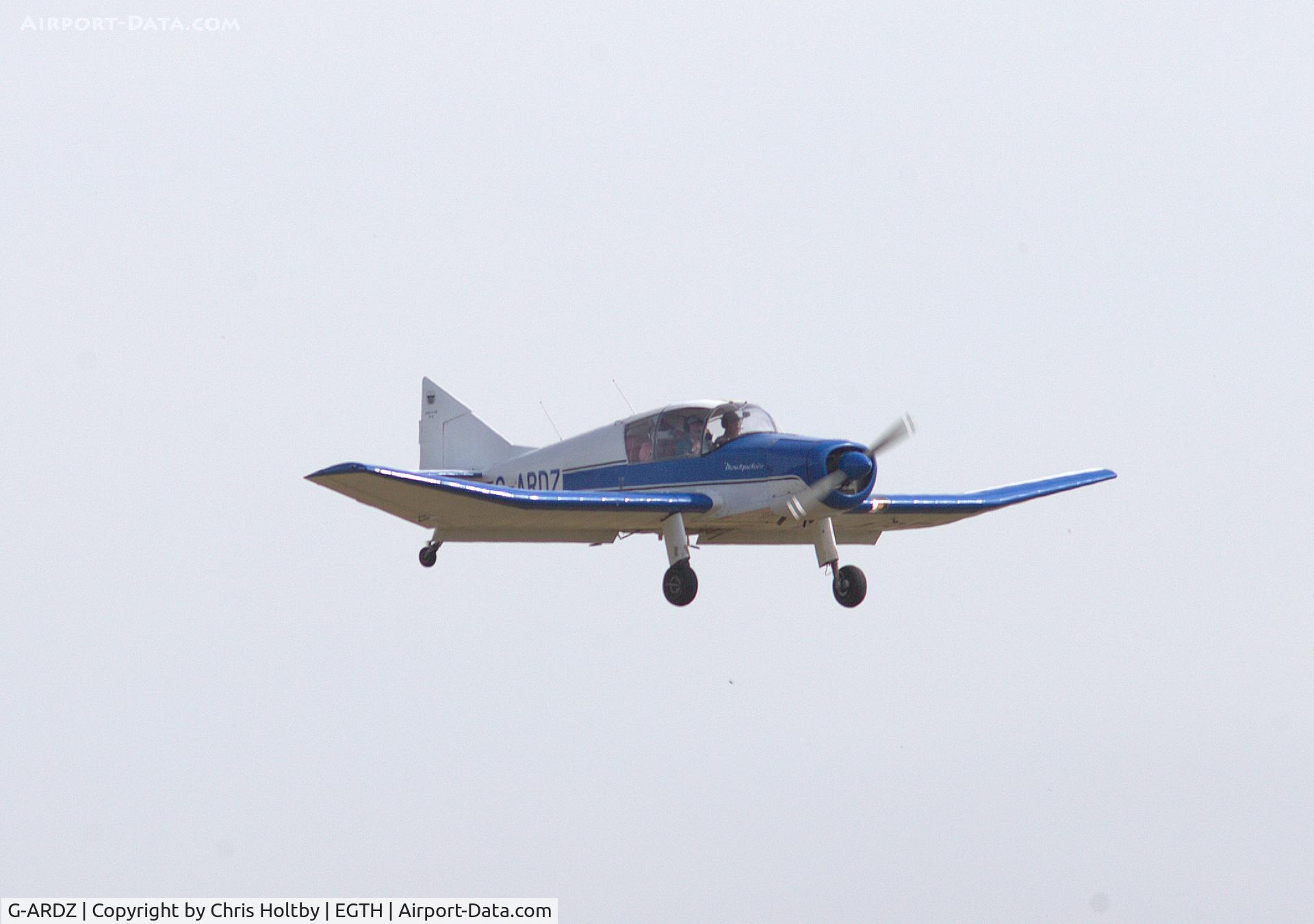 G-ARDZ, 1961 SAN Jodel D-140A Mousequetaire C/N 49, Arriving at Old Warden for the Vintage Airshow probably the only Jodel Mousequetaire in the UK.