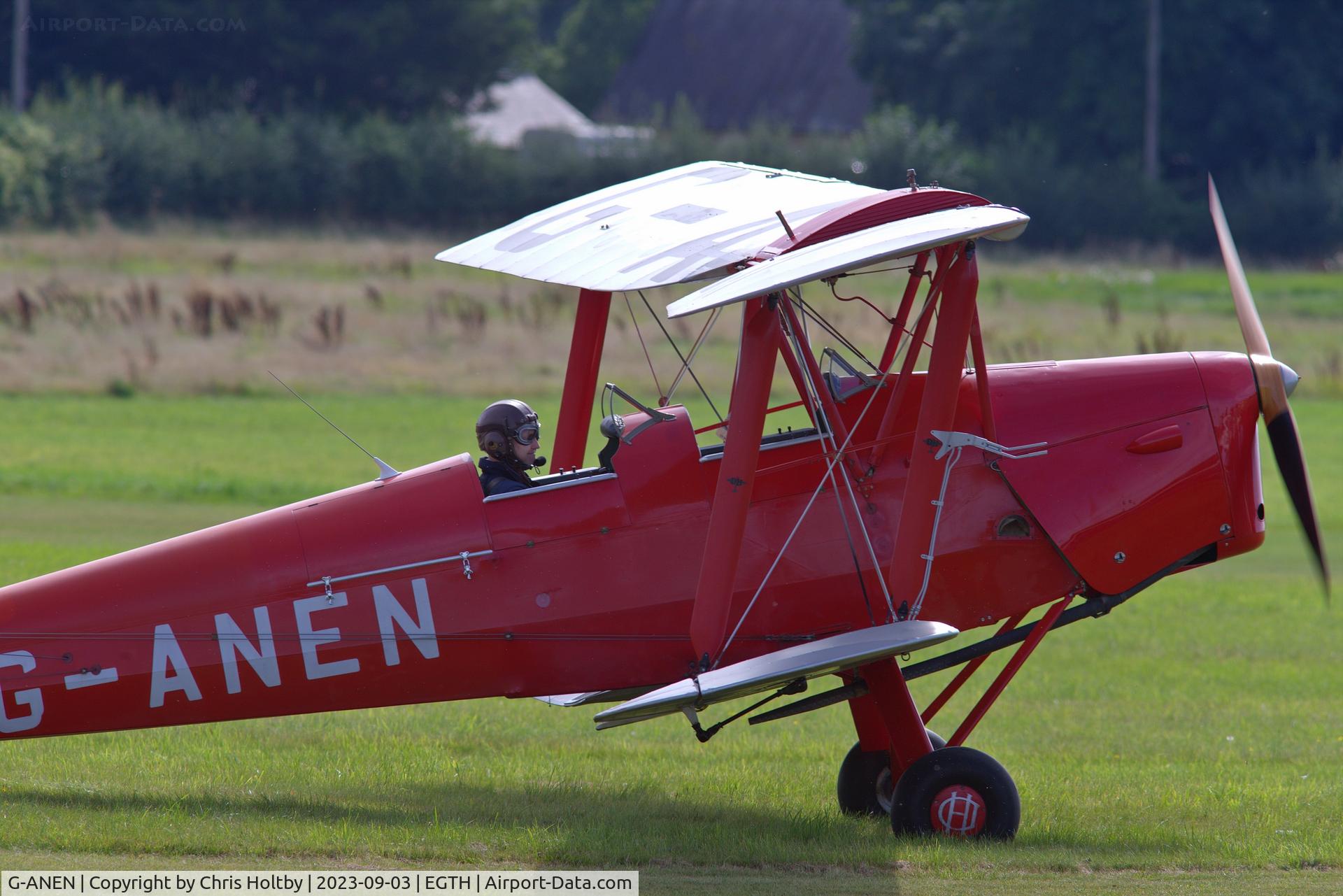 G-ANEN, 1942 De Havilland DH-82A Tiger Moth II C/N 85418, Preparing for take-off at Old Warden for the Vintage Airshow