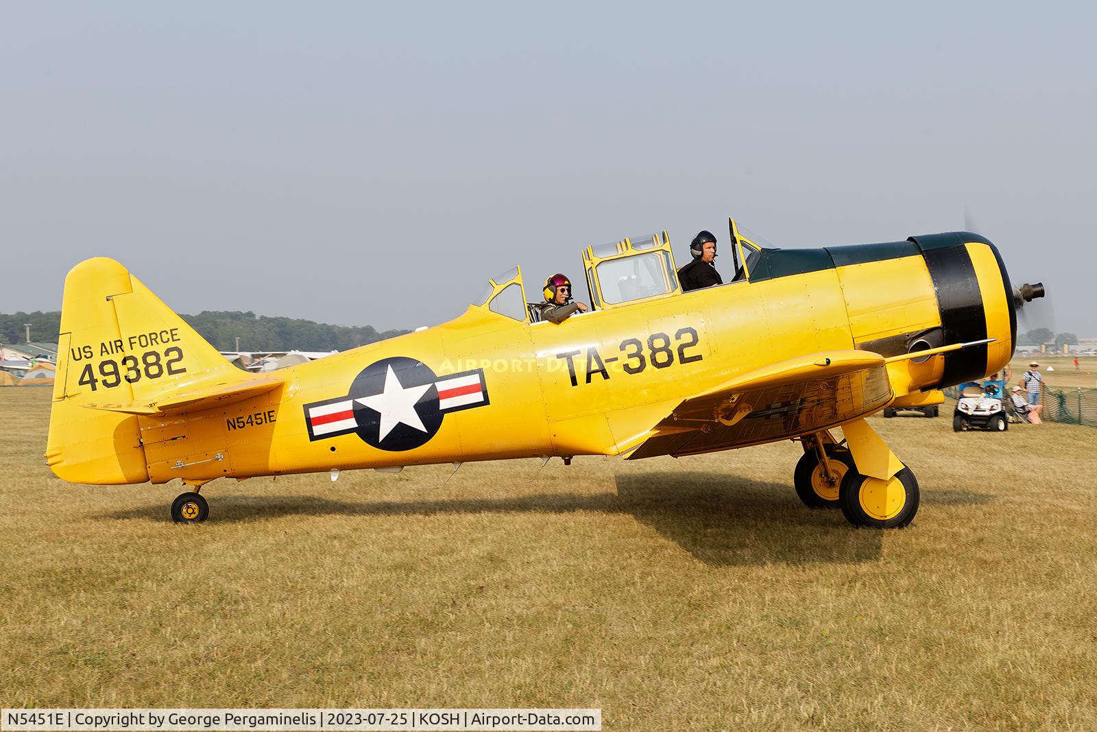 N5451E, 1949 North American T-6G Texan C/N 168-496, Oshkosh 2023.