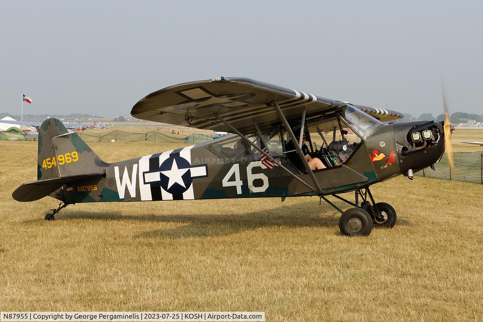 N87955, 1952 Piper J3C-65 Cub C/N 15573, Oshkosh 2023.