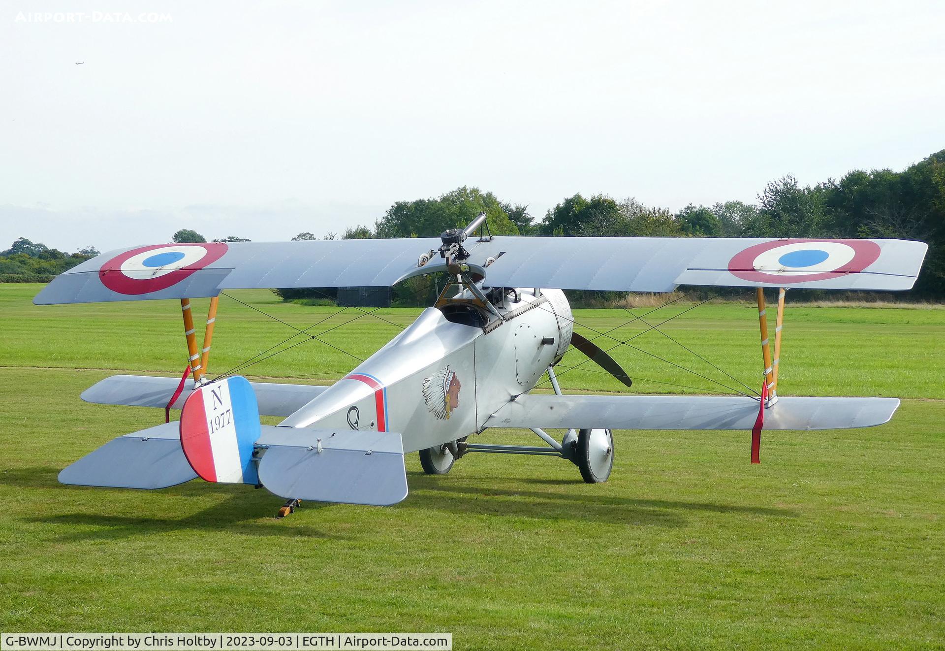 G-BWMJ, 1981 Nieuport 17 Scout Replica C/N PFA 121-12351, Parked and ready for the Vintage Airshow at Old Warden.