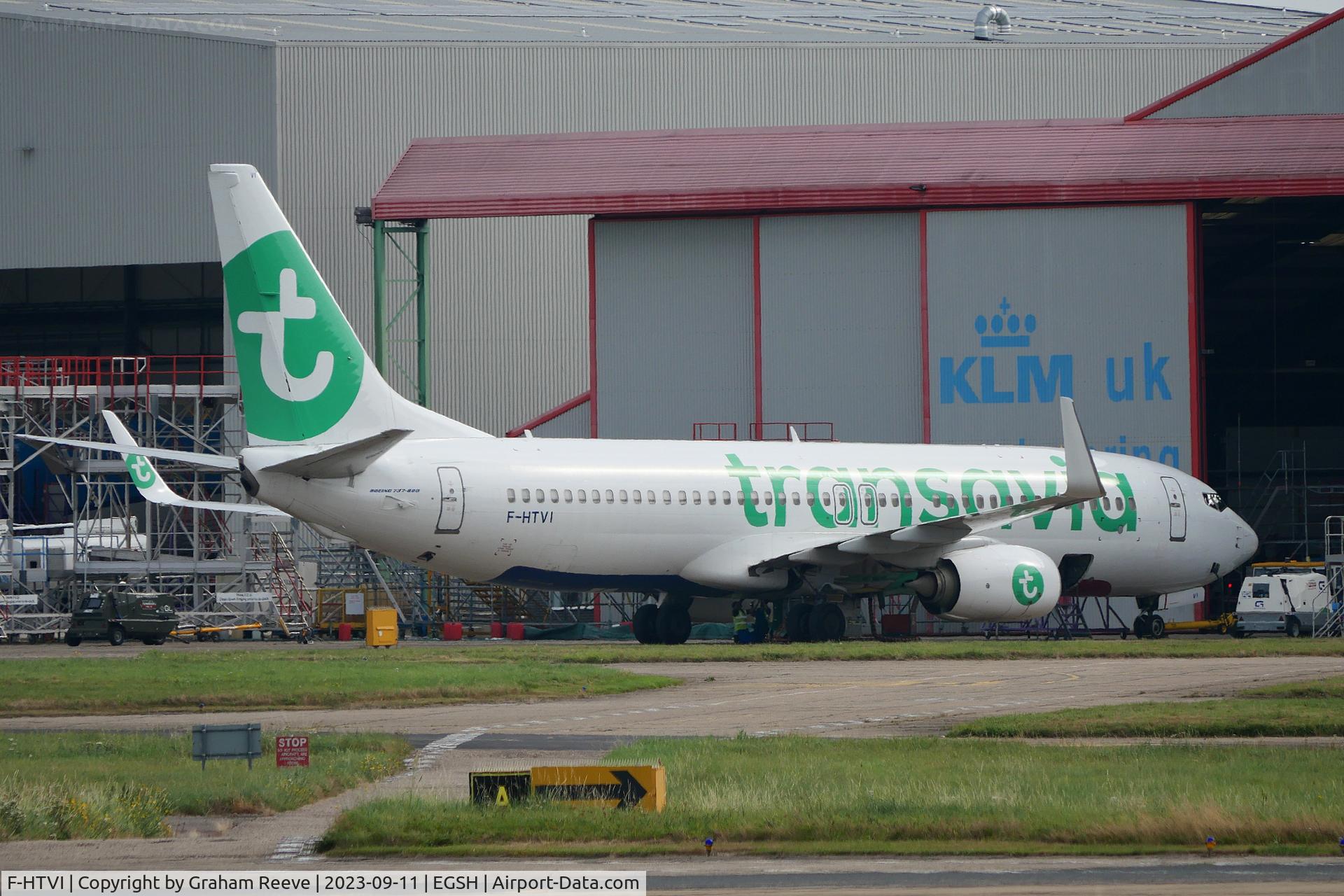 F-HTVI, 2018 Boeing 737-8K2 C/N 62164, Parked at Norwich.