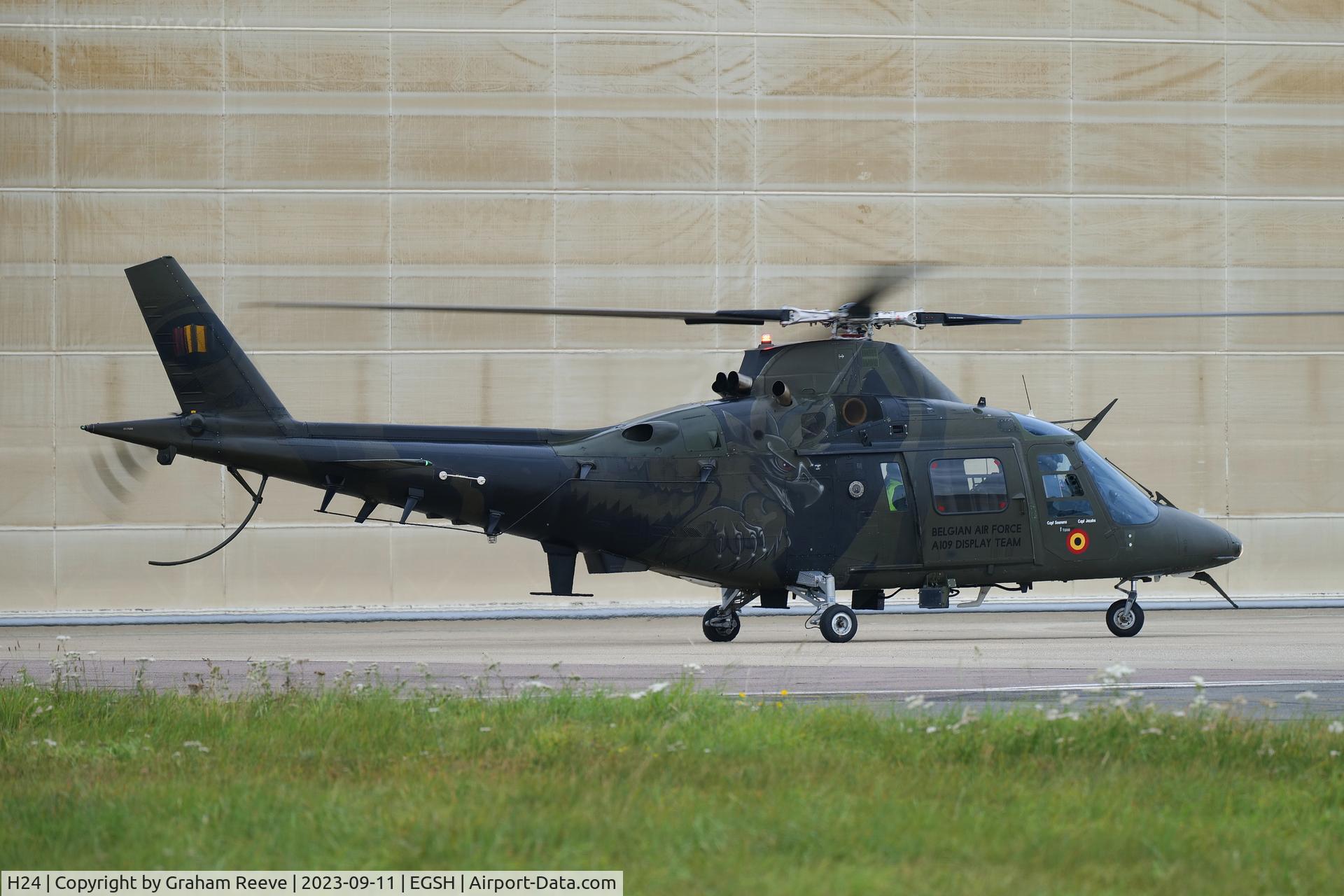 H24, Agusta A-109BA C/N 0324, Departing from Norwich.