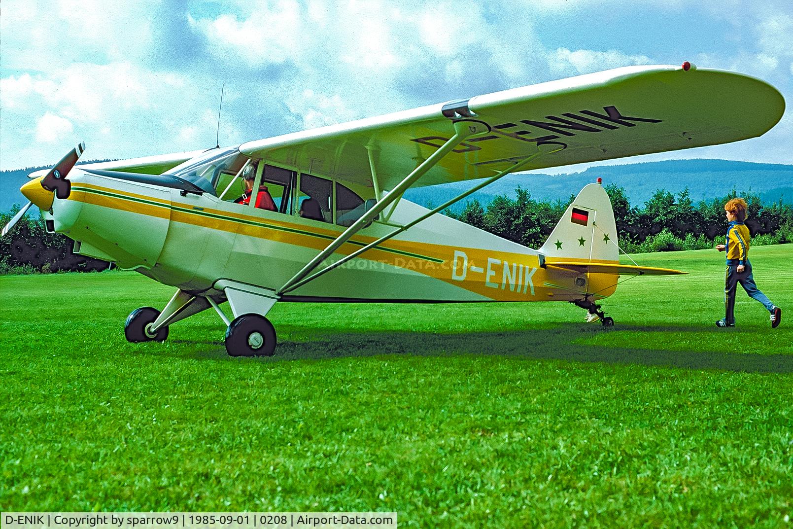 D-ENIK, 1946 Piper PA-12 Super Cruiser C/N 12-1221, On the one-way airfield Siegen-Eisernhardt