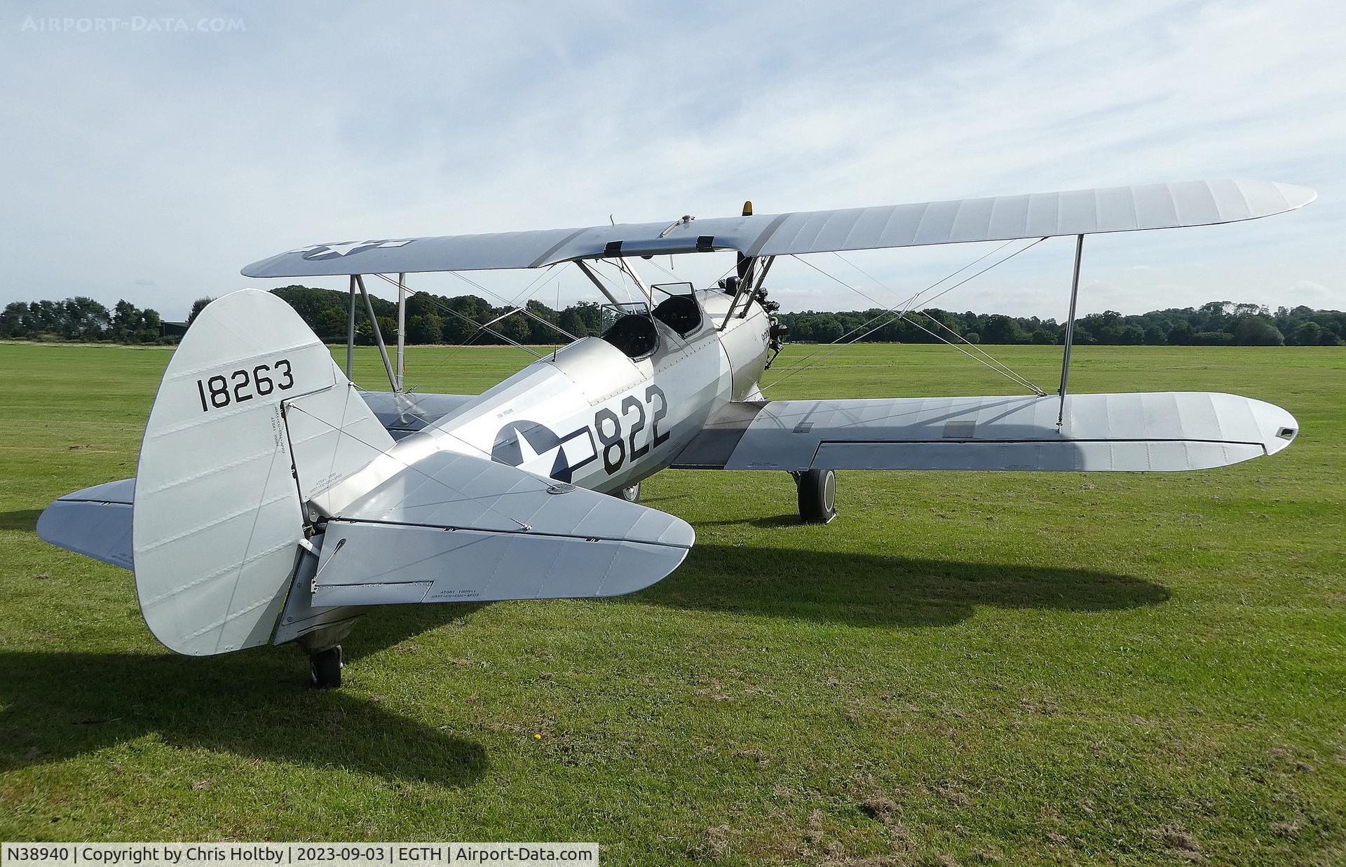 N38940, 1941 Boeing A75N1(PT17) C/N 75-1822, 1941 Boeing Stearman at Old Warden for the Vintage Airshow