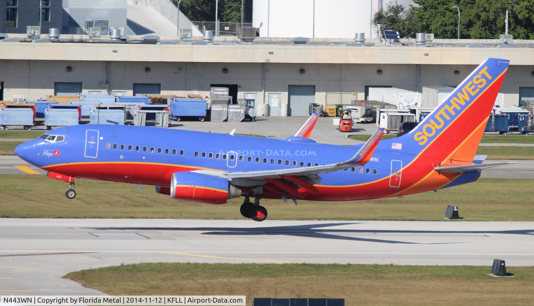 N443WN, 2003 Boeing 737-7H4 C/N 29838, SWA 737 canyon blue zx PIT-FLL