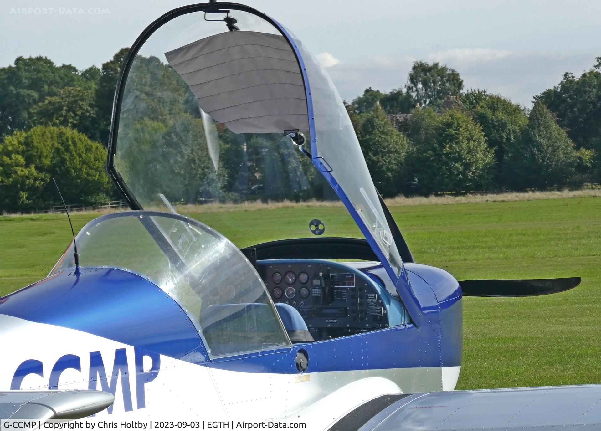 G-CCMP, 2003 Aerotechnik EV-97A Eurostar C/N PFA 315-14127, Cockpit view of the EV-97A Eurostar at Old Warden for the Vintage Airshow 2023