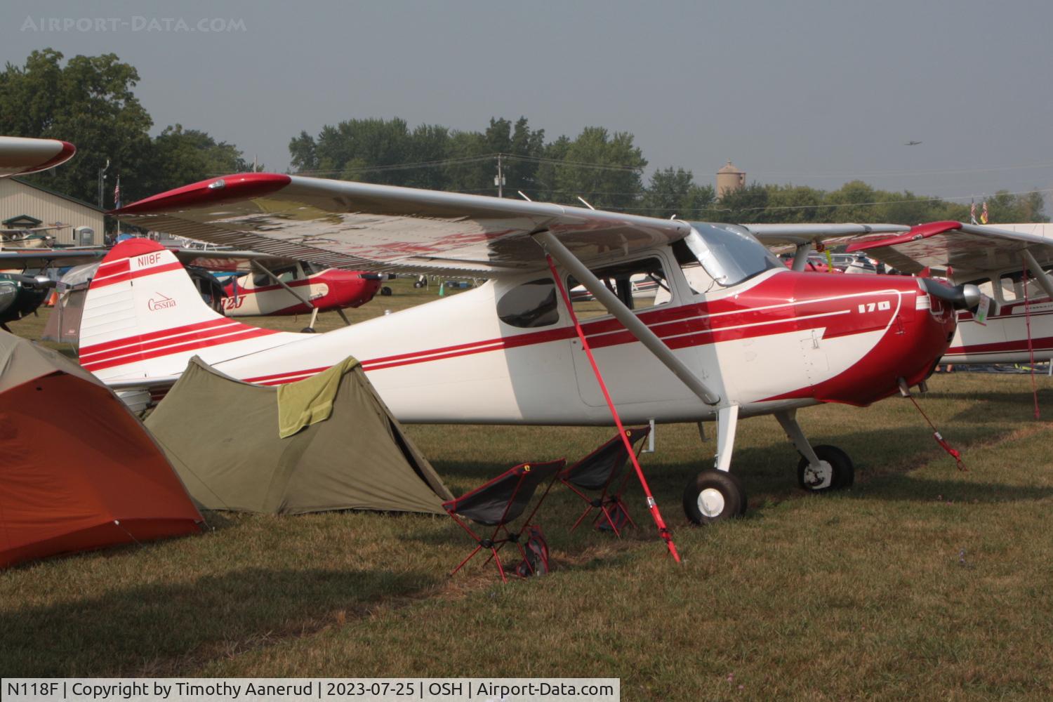 N118F, 1952 Cessna 170B C/N 25329, 1952 Cessna 170B, c/n: 25329. AirVenture 2023