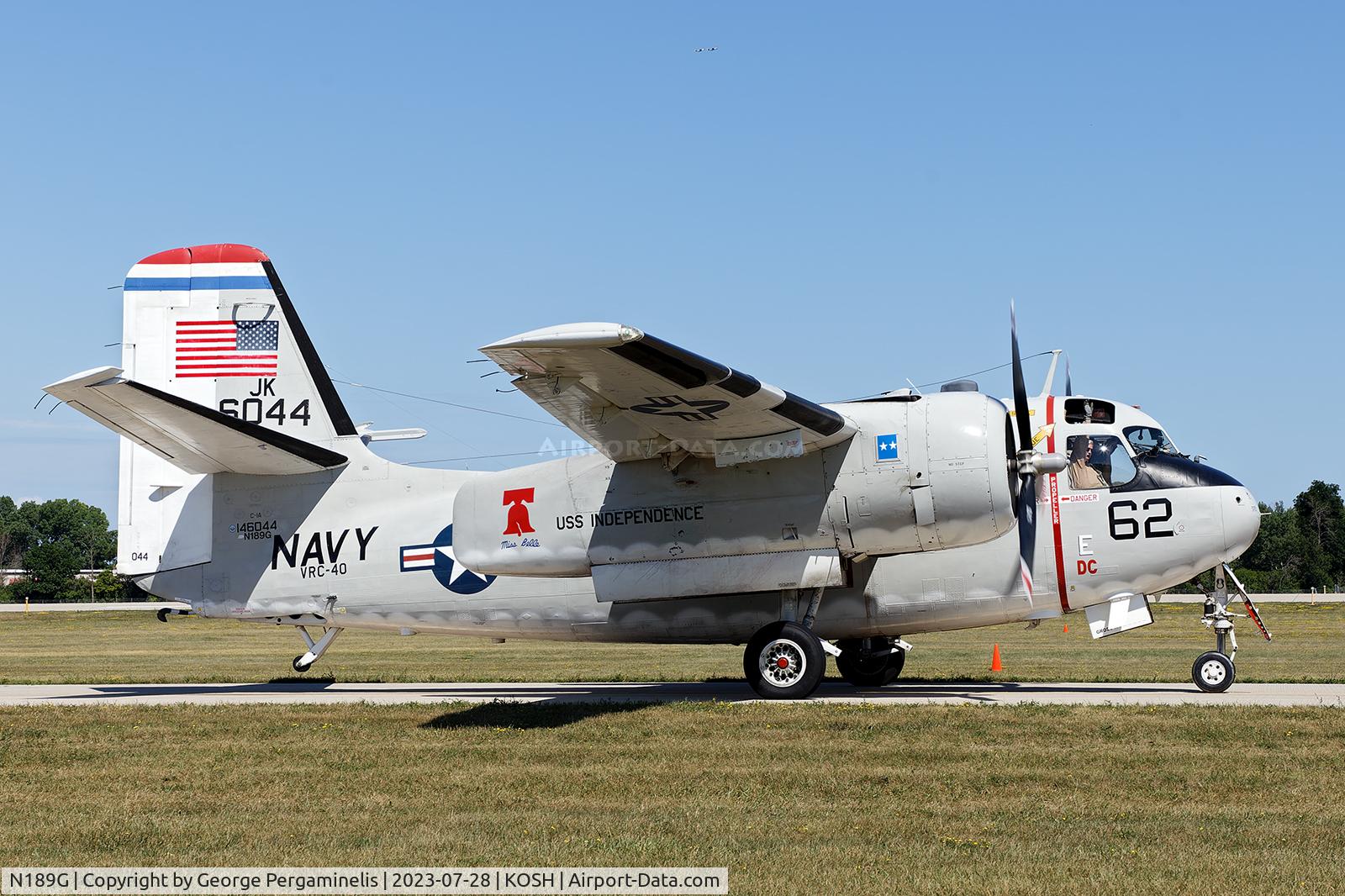 N189G, 1955 Grumman C-1A Trader C/N G-96-74, Oshkosh 2023.