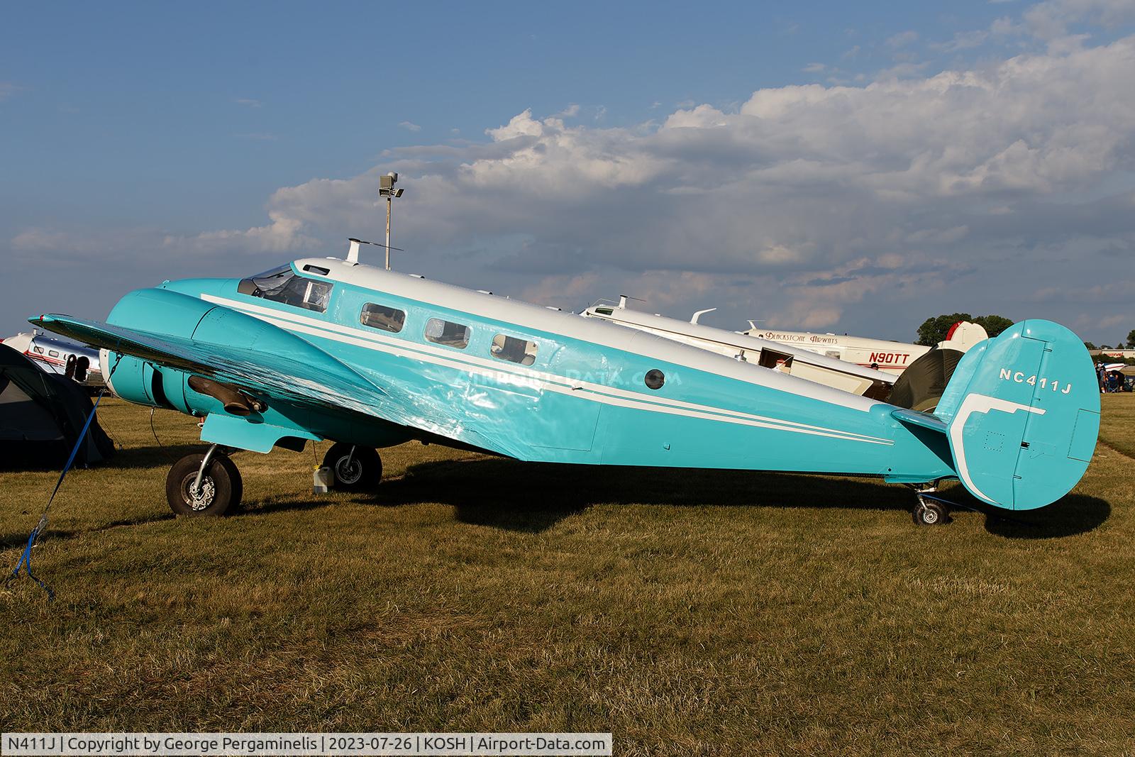 N411J, 1953 Beech D18S C/N A-967, Oshkosh 2023.