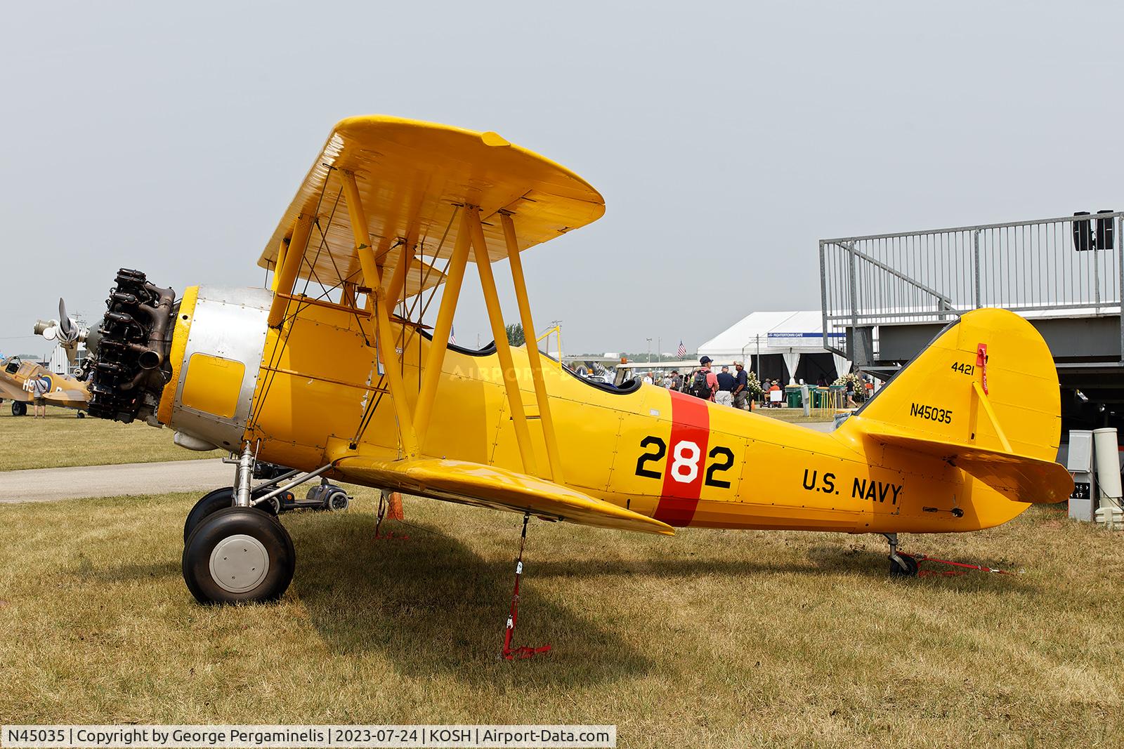 N45035, 1941 Naval Aircraft Factory N3N-3 C/N 4421, Oshkosh 2023.