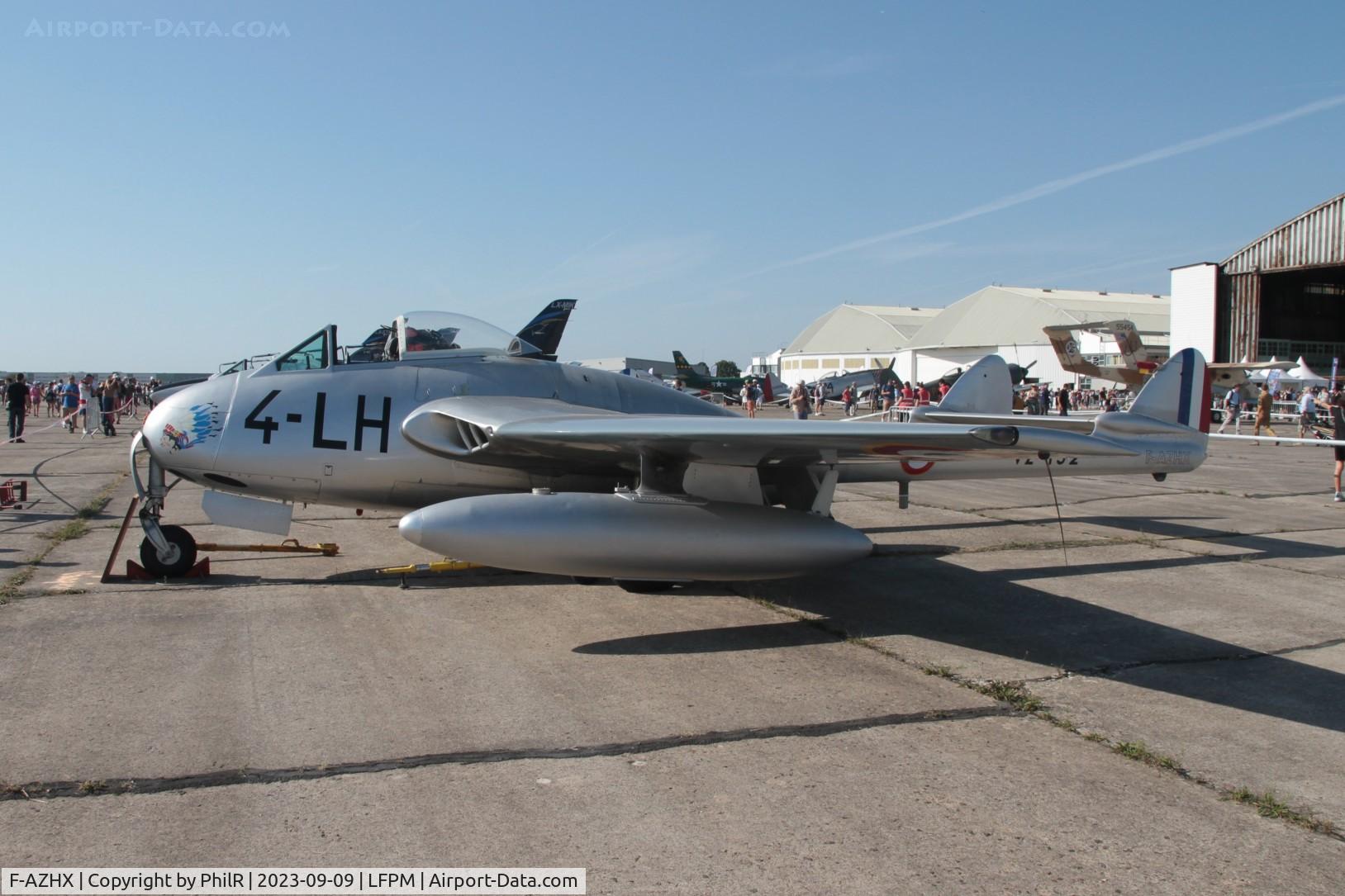 F-AZHX, De Havilland (FFA) Vampire FB.6 (DH-100) C/N 624, F-AZHX DH100 Vampire FB6 Air Legend Melun-Villaroche