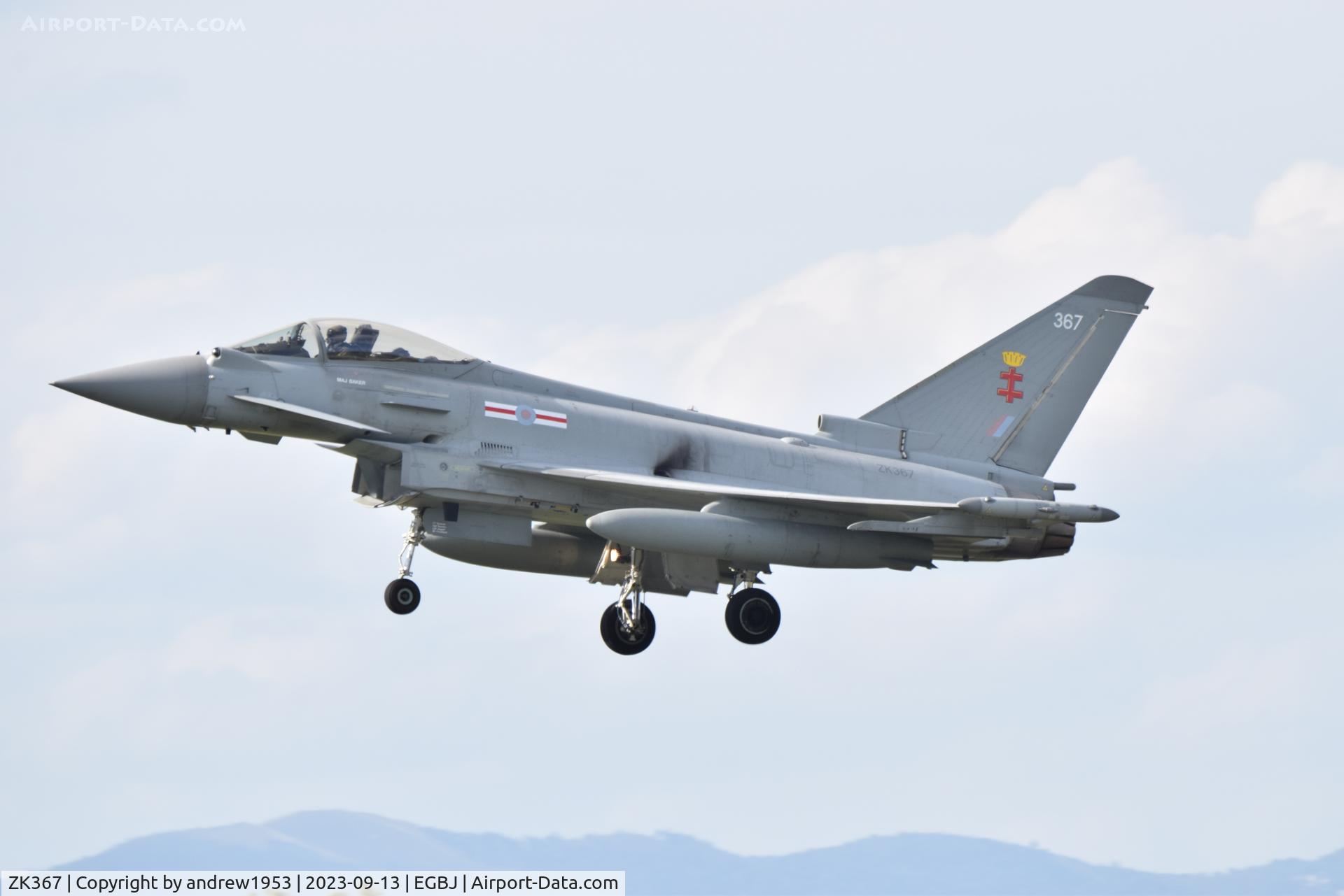 ZK367, Eurofighter EF-2000 Typhoon FGR4 C/N BS128, ZK367 at Gloucestershire Airport.