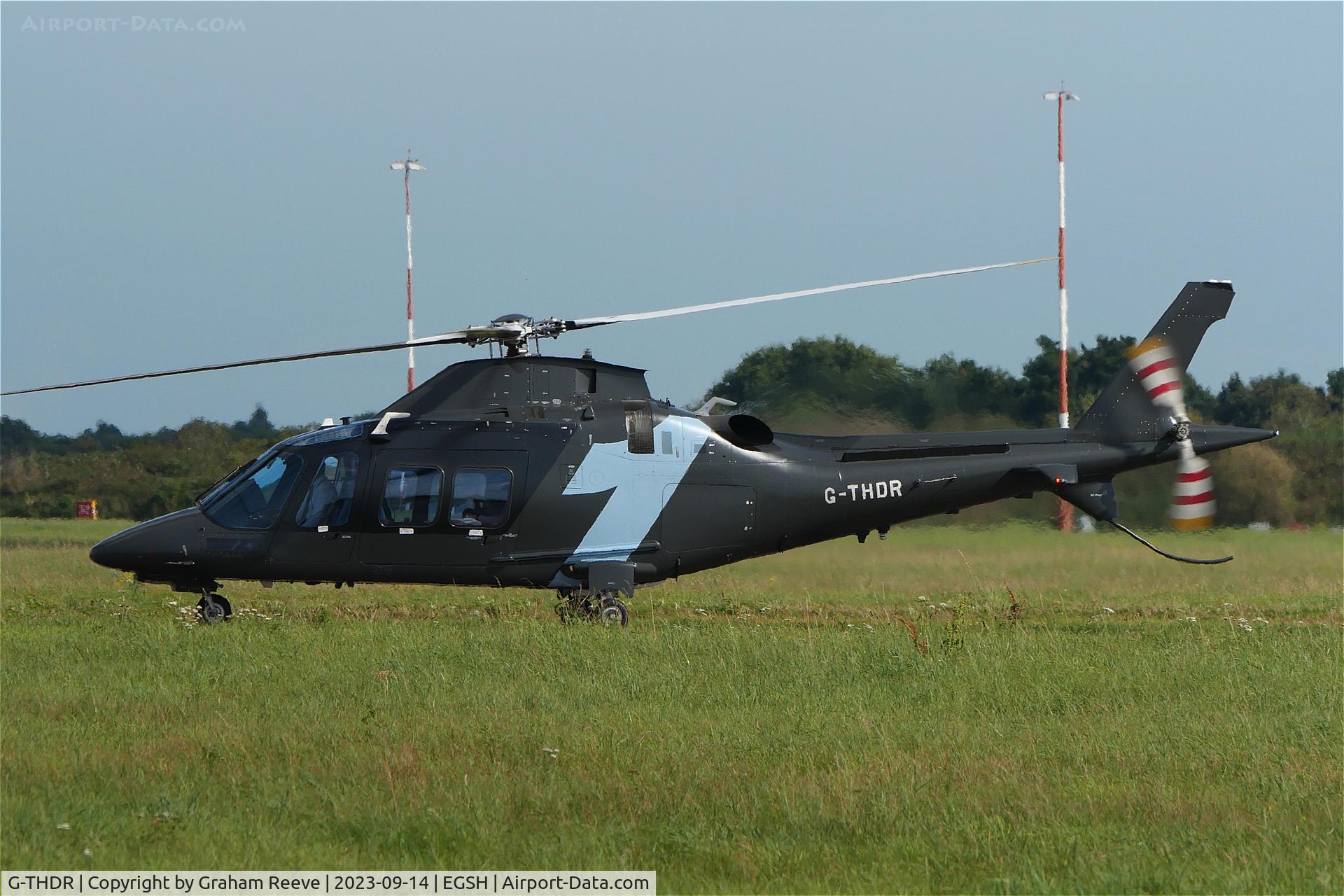 G-THDR, 2020 Leonardo AW-109SP GrandNew C/N 22420, Departing from Norwich.