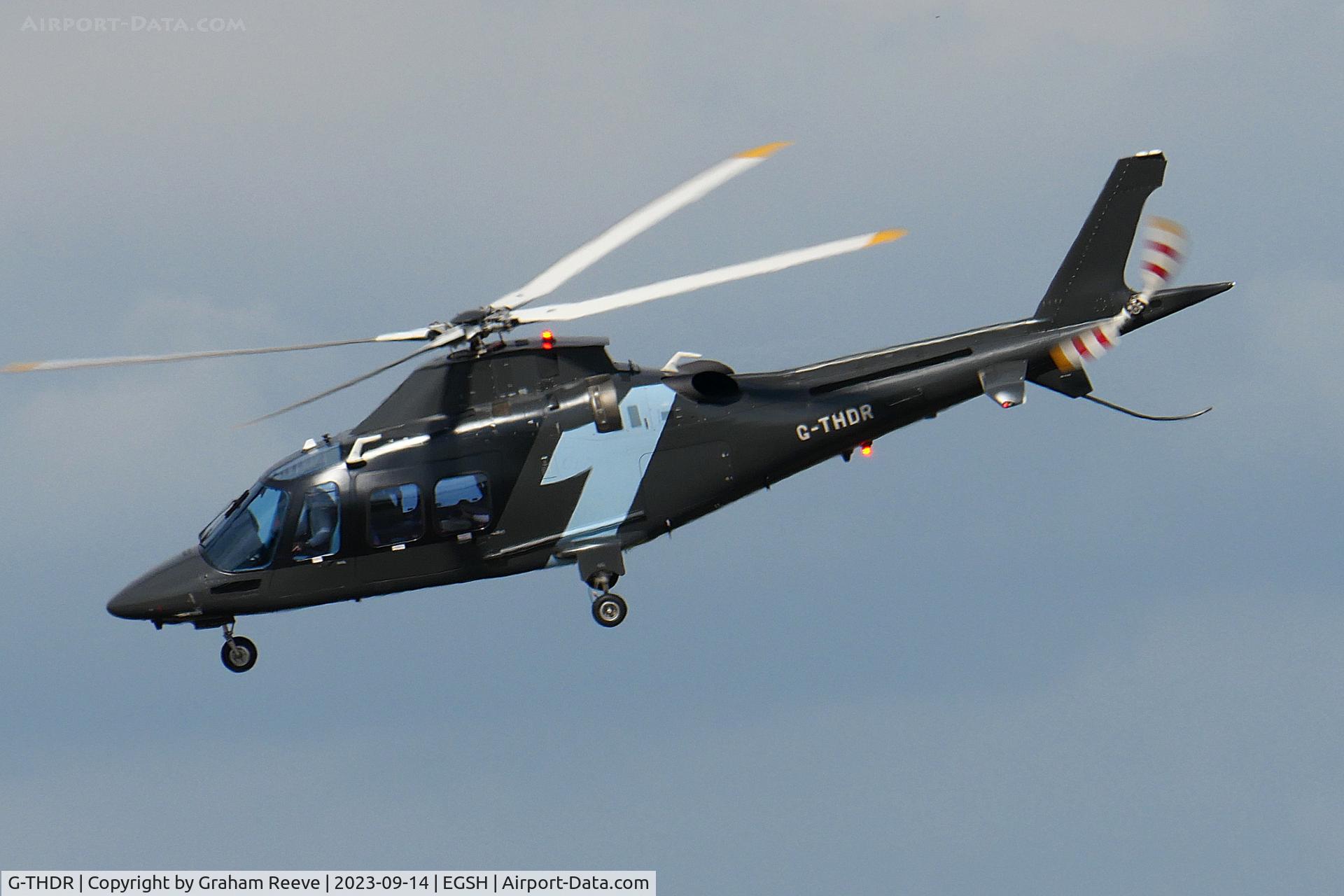 G-THDR, 2020 Leonardo AW-109SP GrandNew C/N 22420, Departing from Norwich.