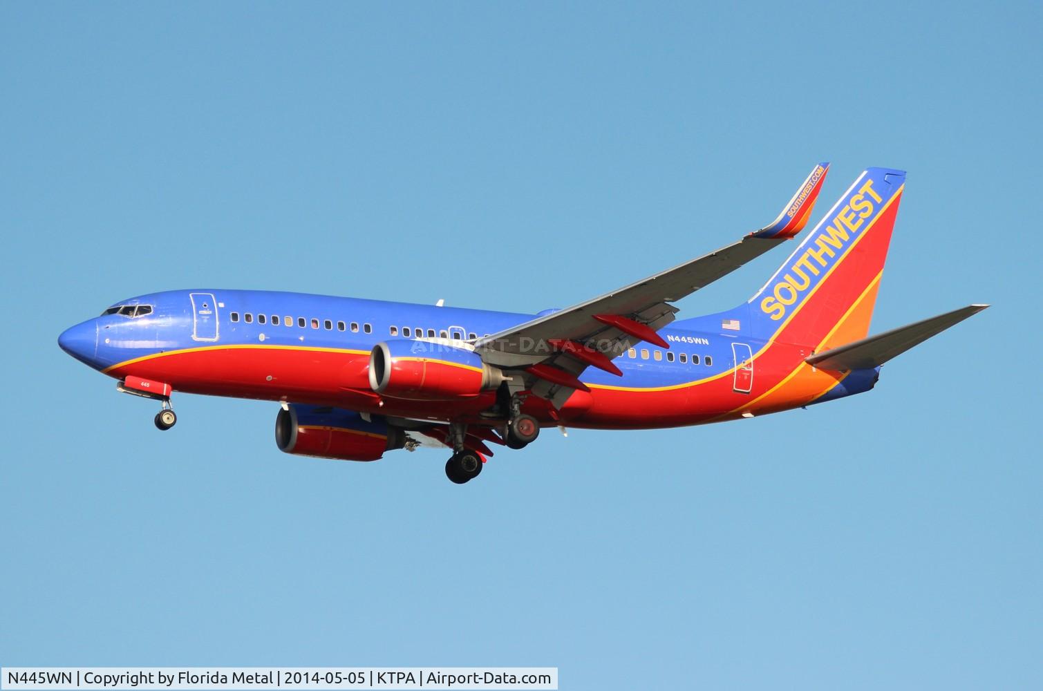 N445WN, 2003 Boeing 737-7H4 C/N 29841, SWA 737 canyon blue zx MSY-TPA