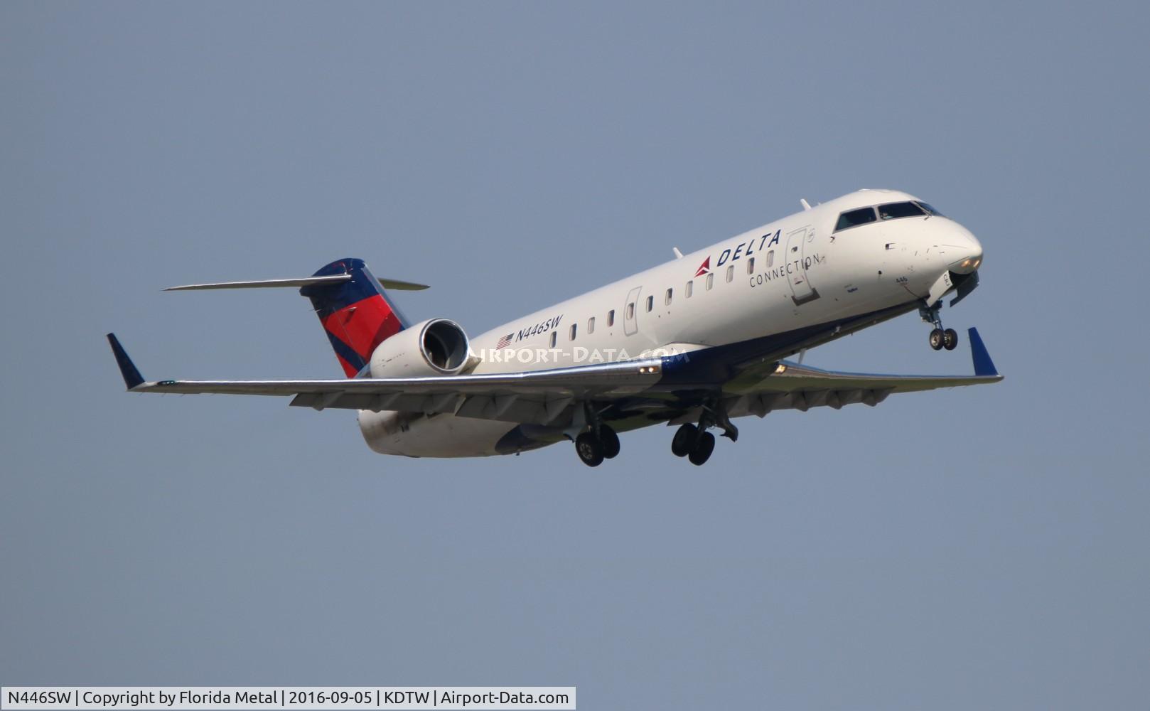 N446SW, 2002 Bombardier CRJ-200LR (CL-600-2B19) C/N 7666, SKW/DAL CRJ2 zx DTW-MDT