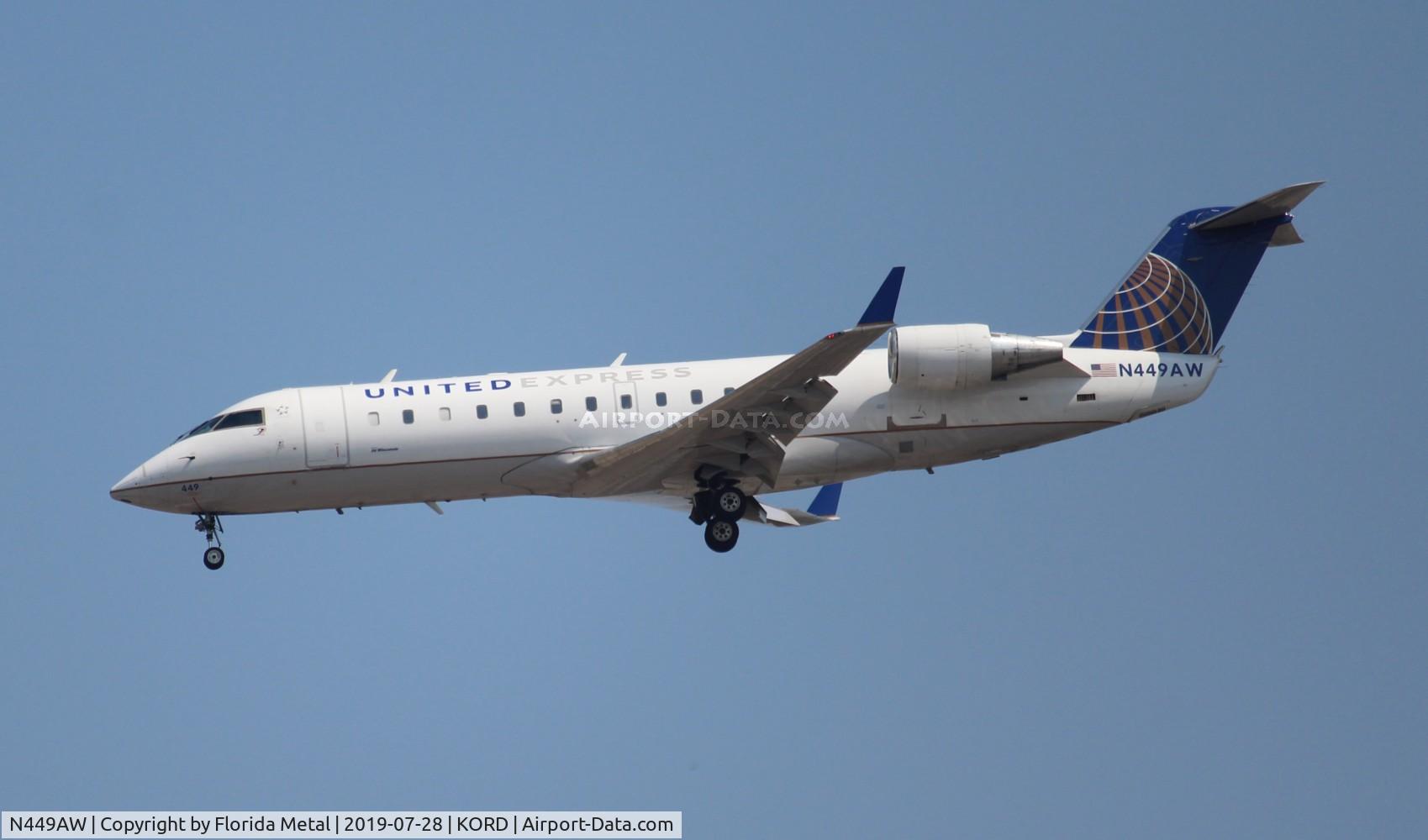 N449AW, 2003 Bombardier CRJ-200LR (CL-600-2B19) C/N 7818, AWI/UE CRJ2 zx CAK-ORD