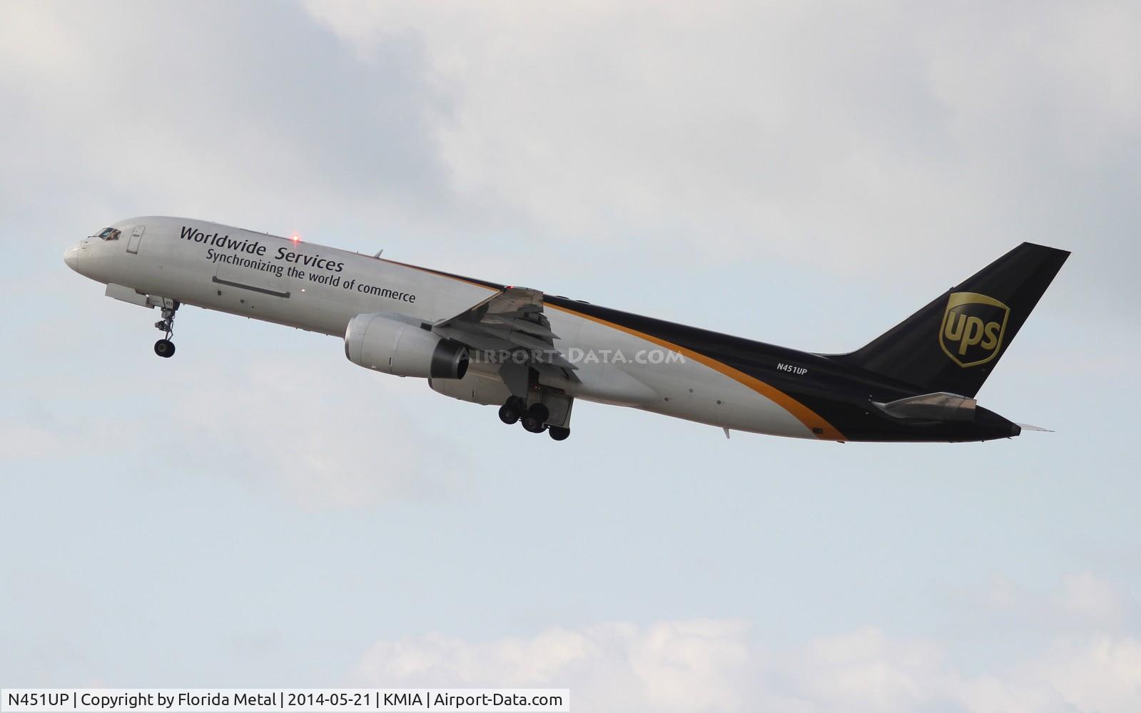 N451UP, 1995 Boeing 757-24APF C/N 27739, UPS 752 zx MIA-PHL
