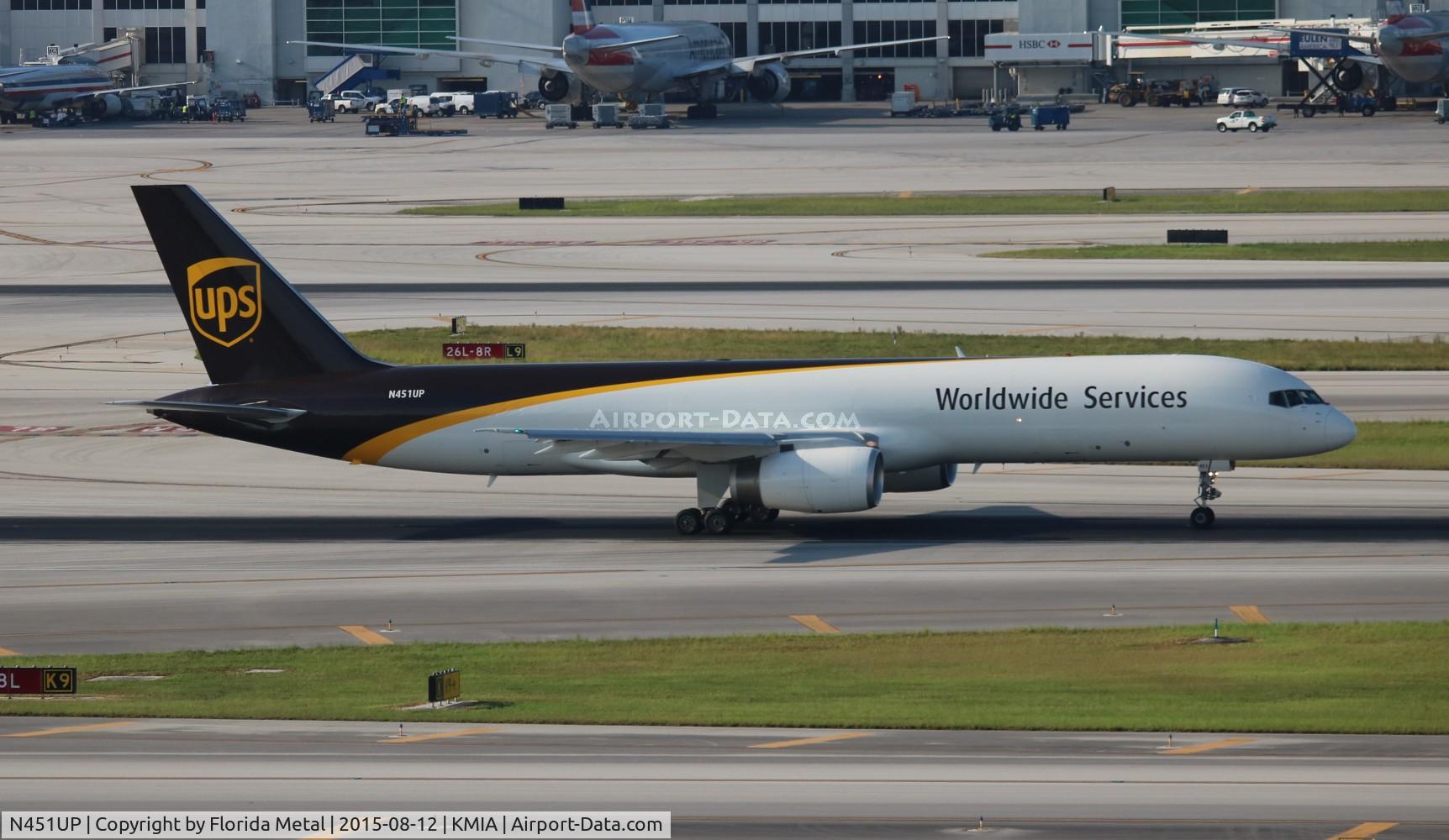 N451UP, 1995 Boeing 757-24APF C/N 27739, UPS 752 zx MIA-SAP