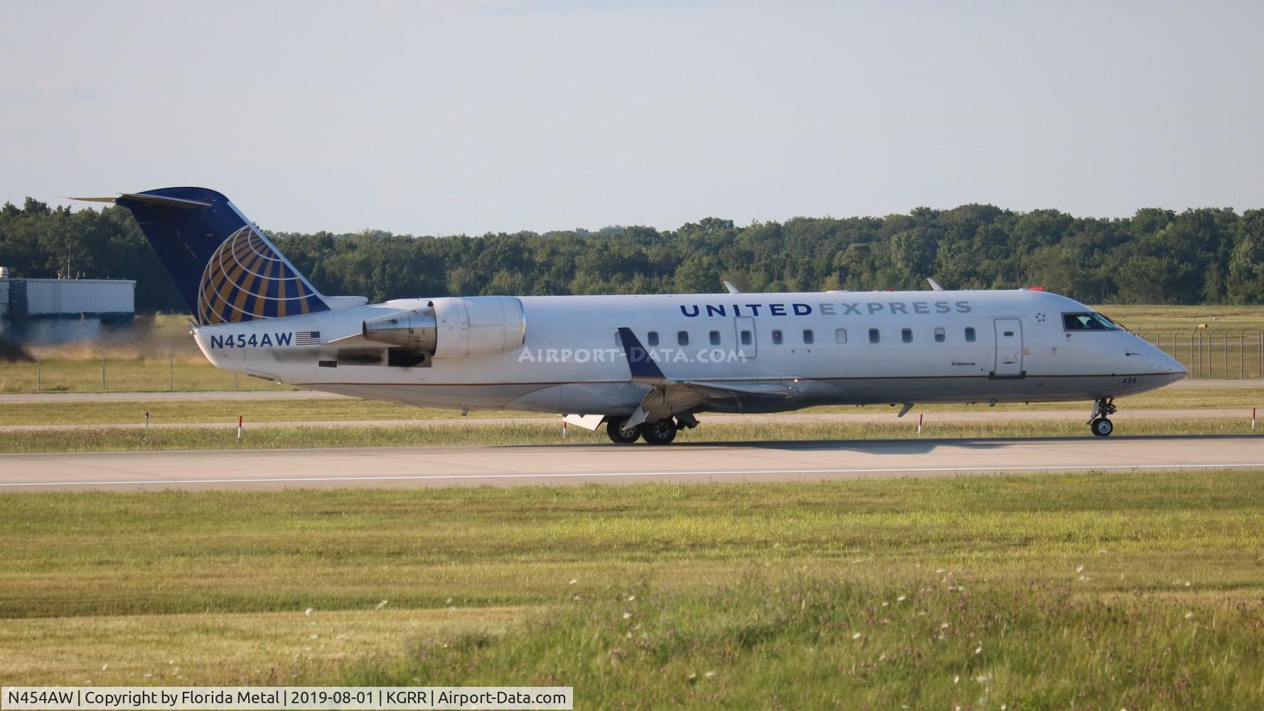 N454AW, 2003 Bombardier CRJ-200LR (CL-600-2B19) C/N 7842, AWI/UE CRJ2 zx ORD-GRR