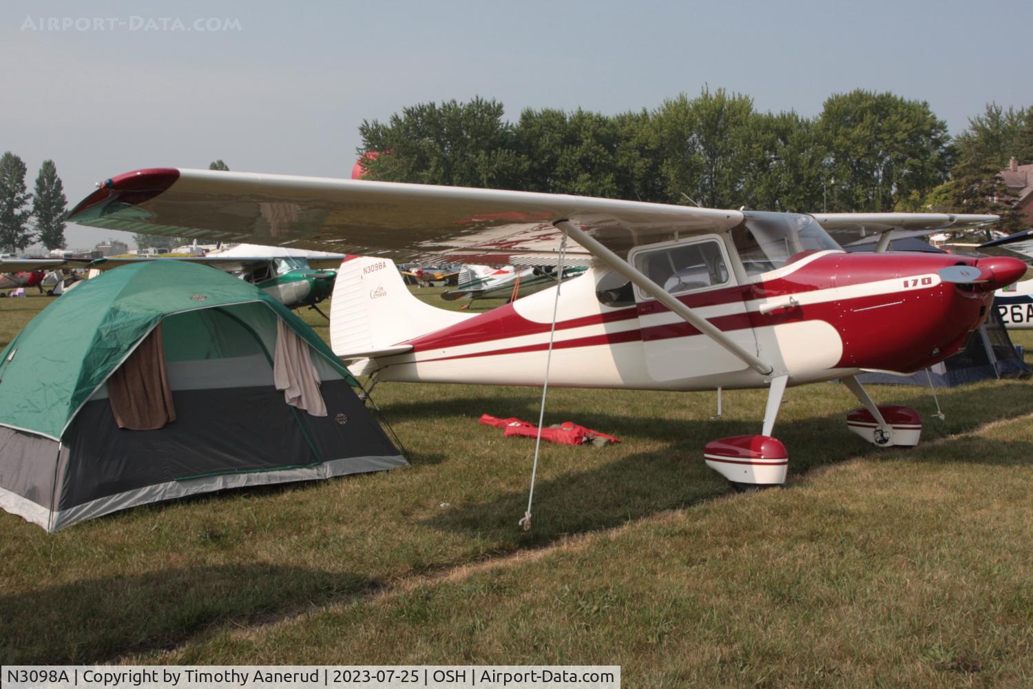 N3098A, 1953 Cessna 170B C/N 25742, 1953 Cessna 170B, c/n: 25742. AirVenture 2023
