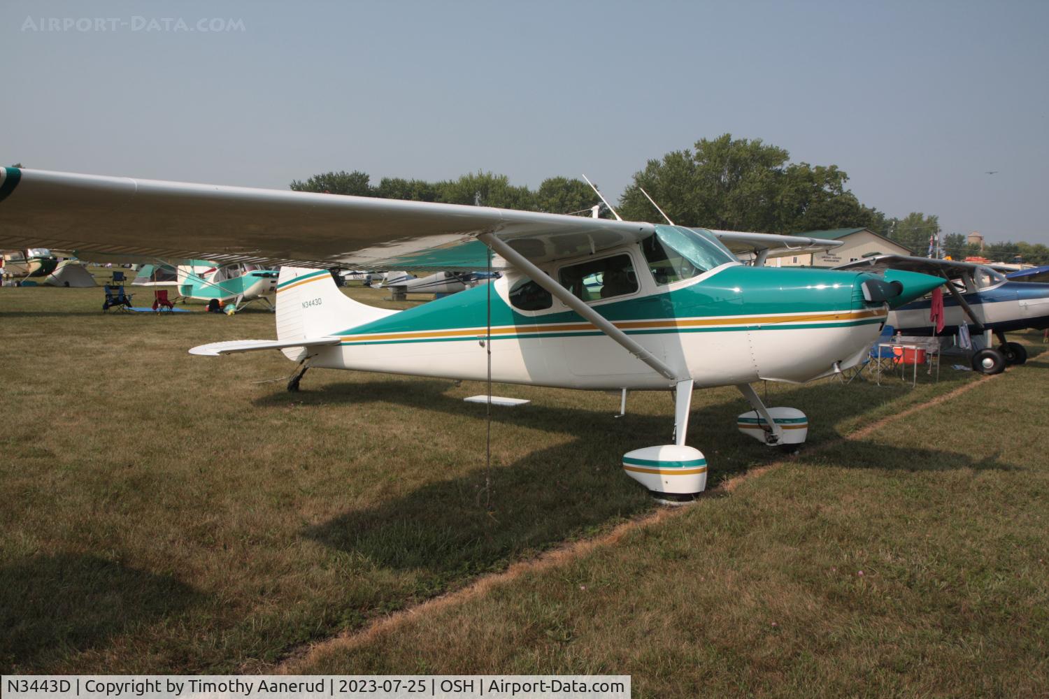 N3443D, 1951 Cessna 170A C/N 20102, 1951 Cessna 170A, c/n: 20102. AirVenture 2023. Ex N1327D