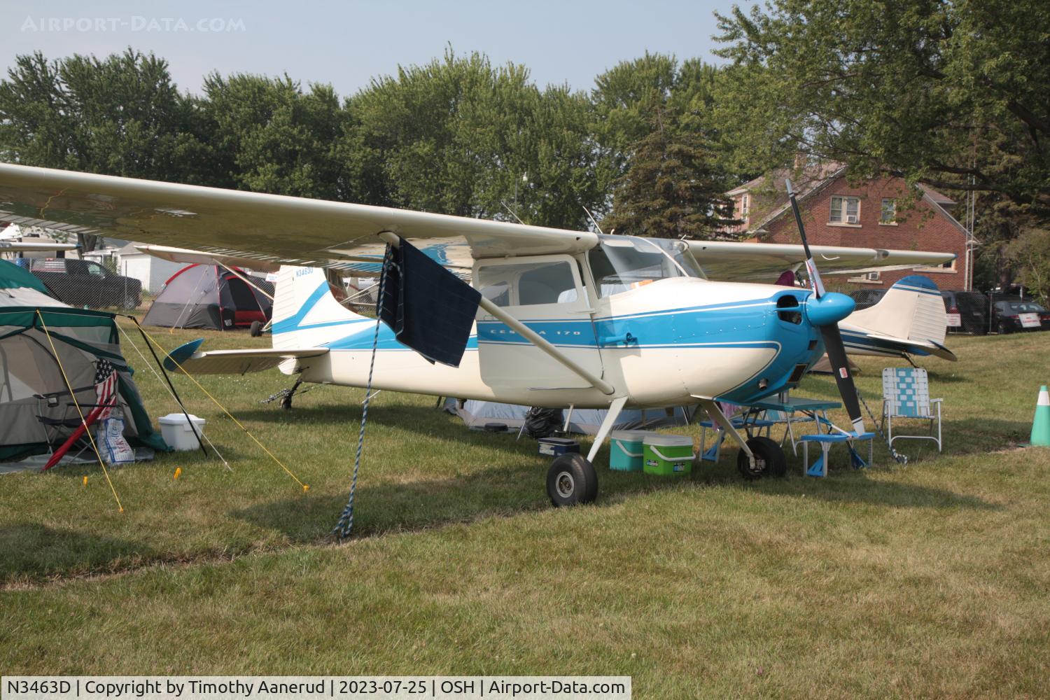 N3463D, 1955 Cessna 170B C/N 27006, 1955 Cessna 170B, c/n: 27006. AirVenture 2023