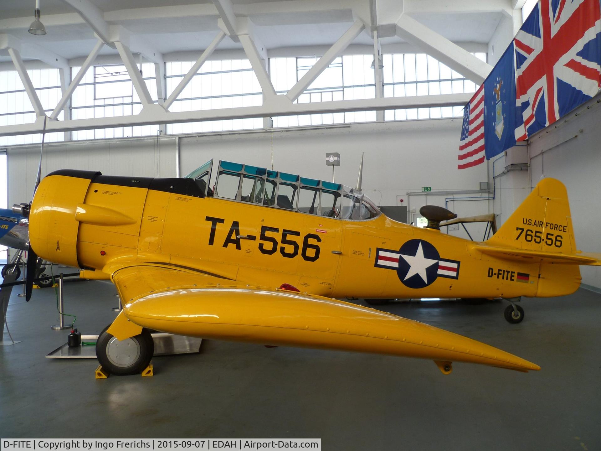 D-FITE, 1941 North American AT-6 Harvard II C/N 76-3556, In Hangar 10 at Heringsdorf Airport (HDF/EDAH)