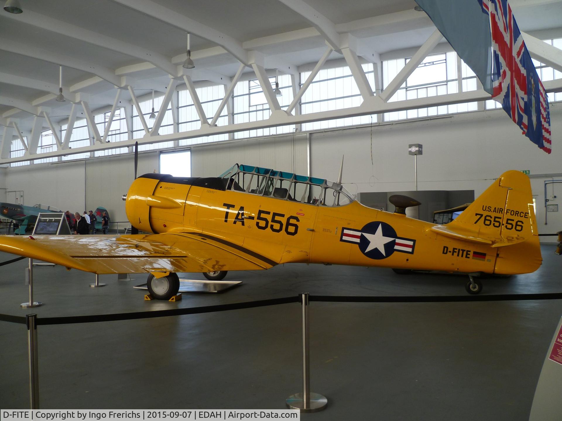 D-FITE, 1941 North American AT-6 Harvard II C/N 76-3556, In Hangar 10 at Heringsdorf Airport (HDF/EDAH)