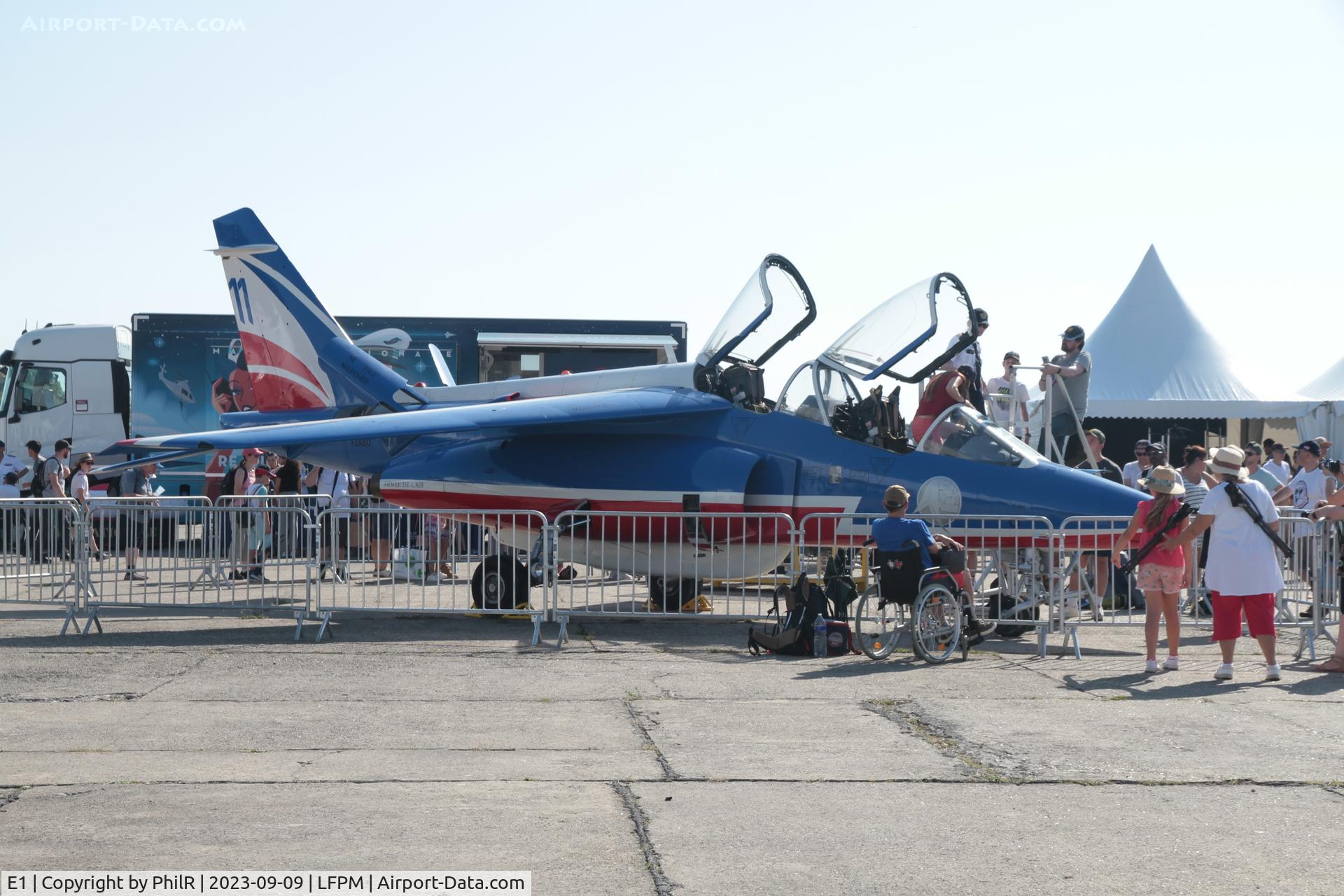 E1, 1977 Dassault-Dornier Alpha Jet E C/N E1, F-ZABU 1978 Dassault-Dornier Alpha Jet E ppt in Patrouille de France colours Air Legend Melun-Villaroche
