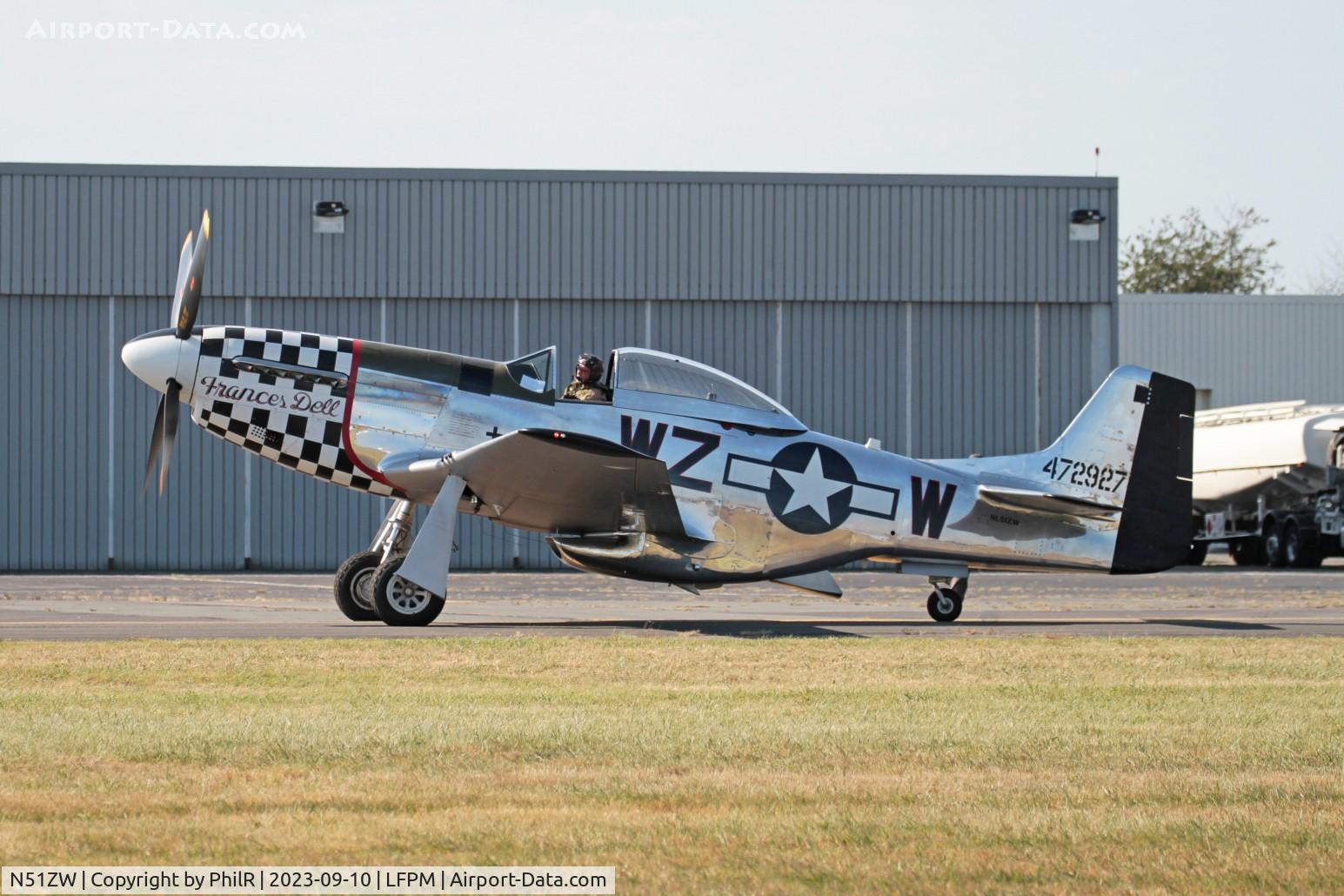N51ZW, 1944 North American P-51D Mustang C/N 44-13903JP, N51ZW (44-72927) 1945 North American P-51D Mustang 'Francis Dell' Air Legend Melun-Villaroche