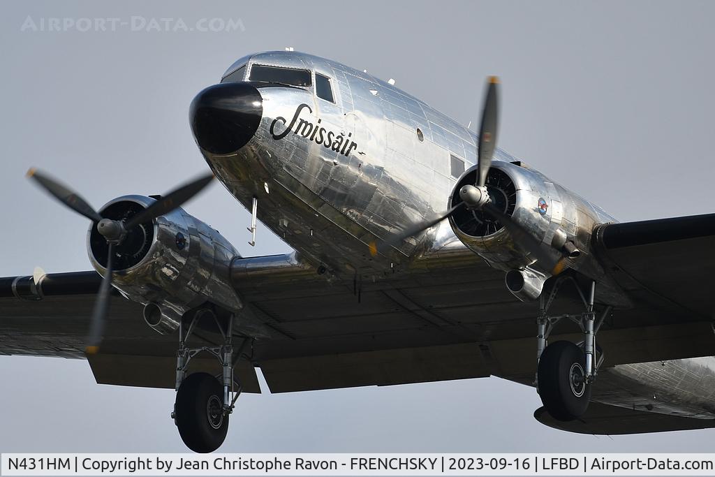 N431HM, 1943 Douglas DC-3C-S1C3G (C-47A) C/N 9995, from Bergerac