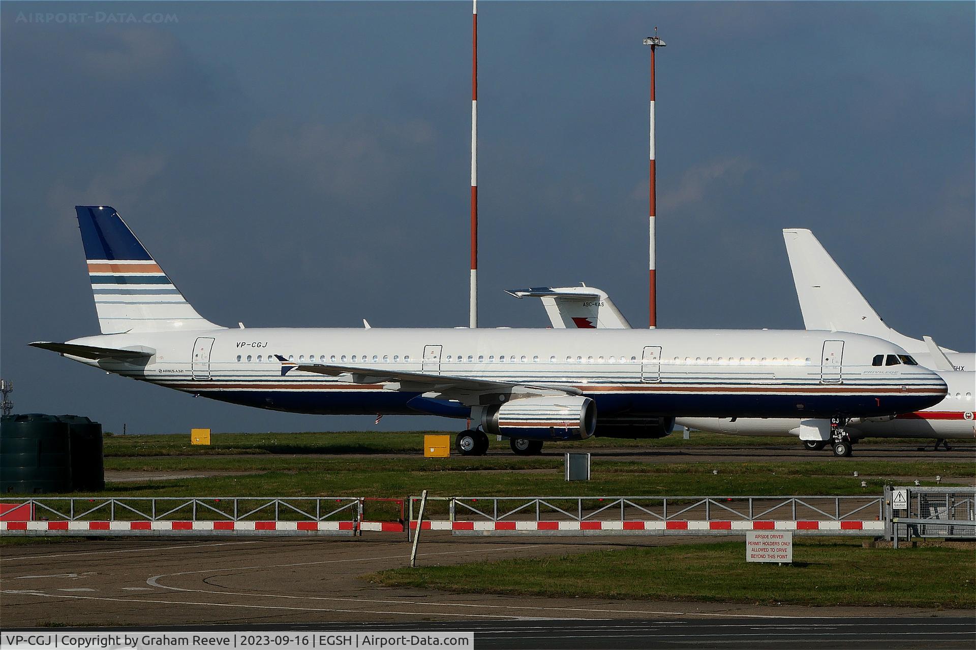 VP-CGJ, Airbus A321-200 C/N 5350, Parked at Norwich.
