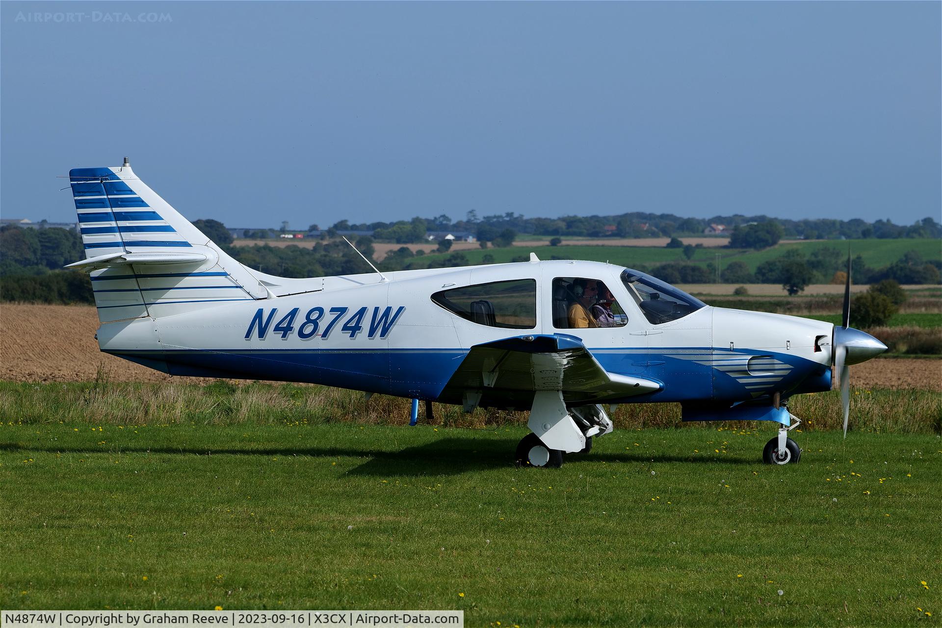N4874W, 1977 Rockwell International 114 Commander C/N 14204, Just landed at Northrepps.