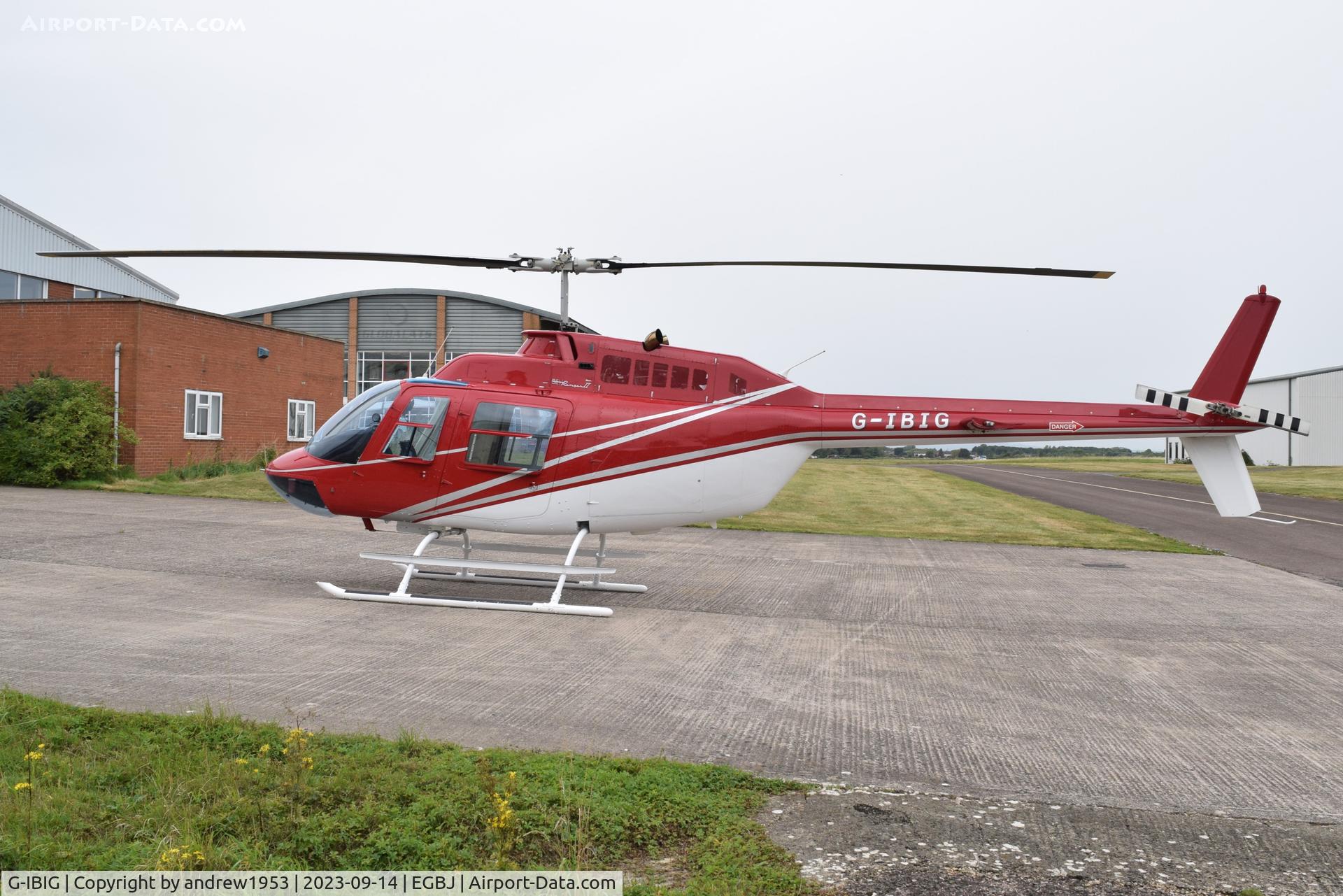 G-IBIG, 1977 Bell 206B JetRanger III C/N 2202, G-IBIG at Gloucestershire Airport.