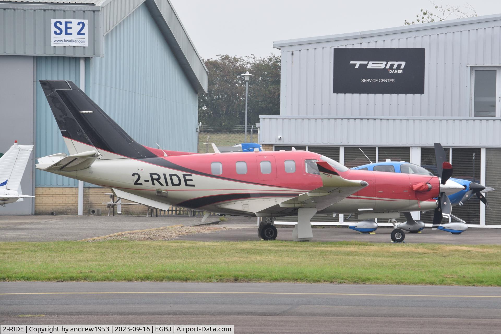 2-RIDE, 2016 Socata TBM-900 C/N 1106, 2-RIDE at Gloucestershire Airport.