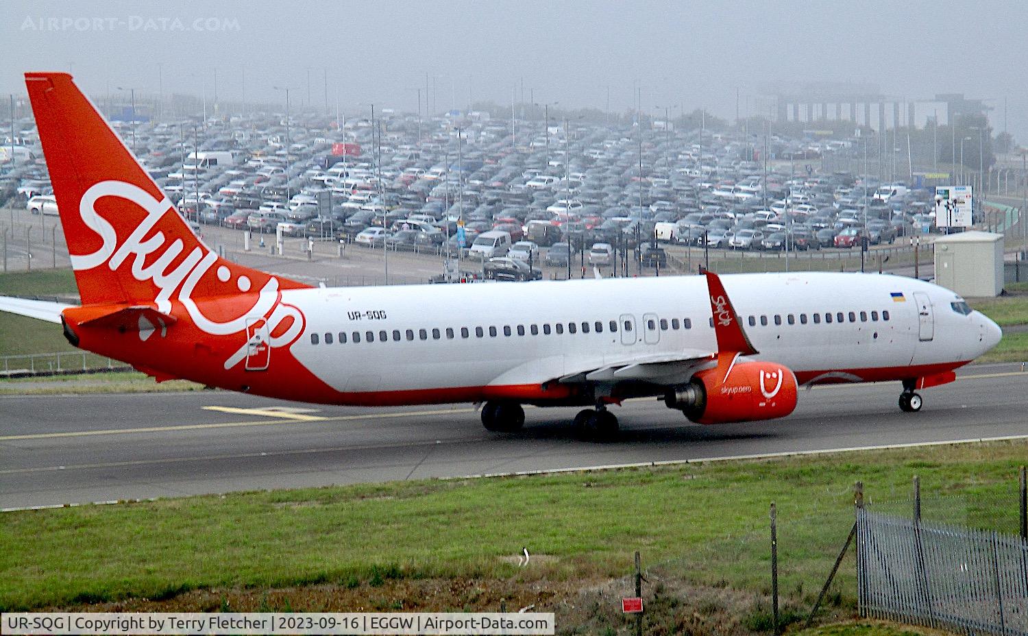 UR-SQG, 1999 Boeing 737-8Z0 C/N 30071, At Luton Airport