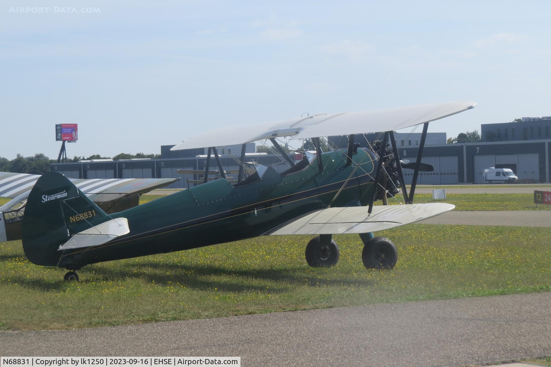 N68831, 1942 Boeing PT-13D Kaydet (E75) C/N 75-5657, The Stearman 75 N68831 was at Seppe (Breda Airport) in September 2023