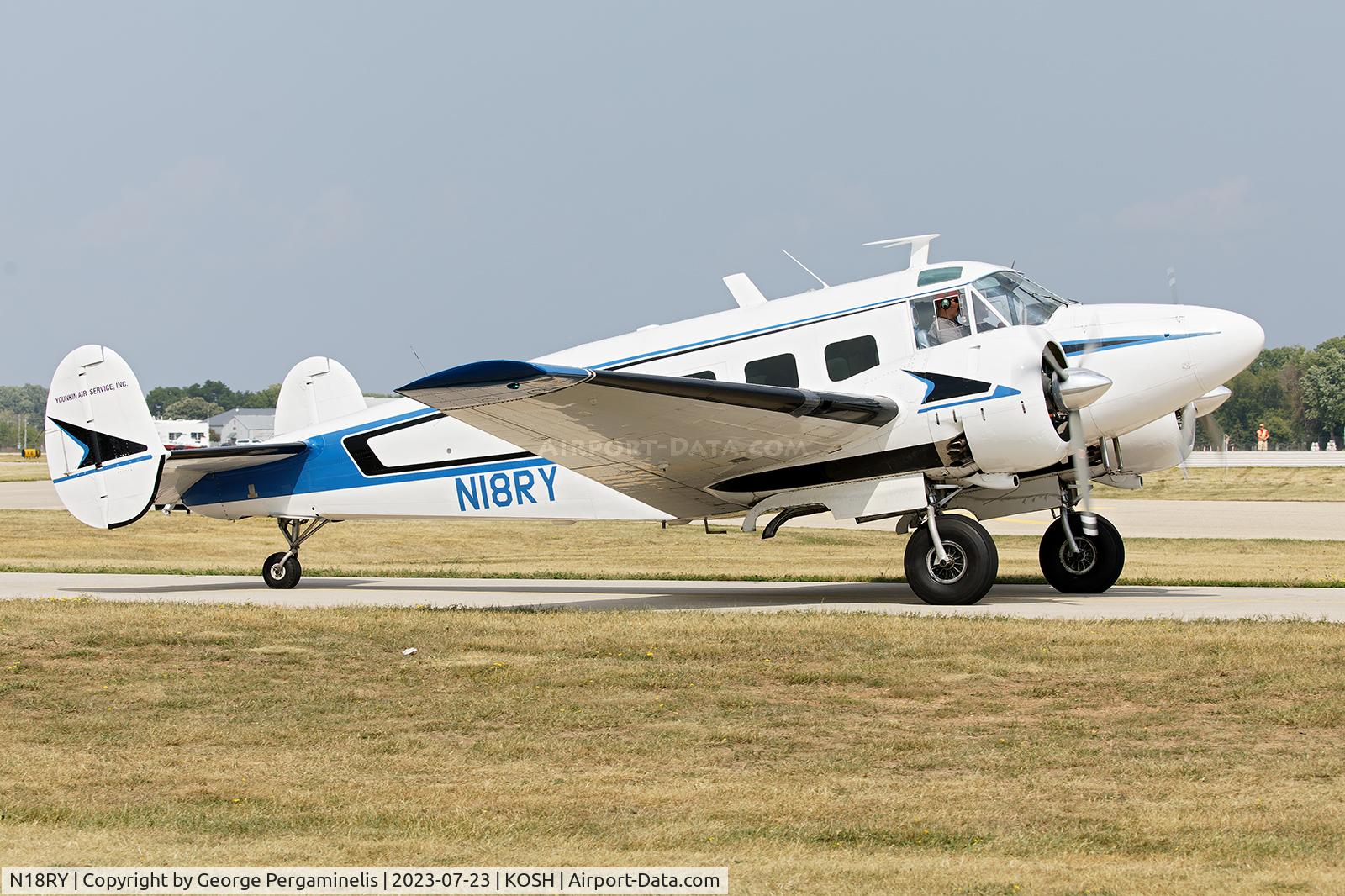 N18RY, 1957 Beech E18S C/N BA-325, Oshkosh 2023.