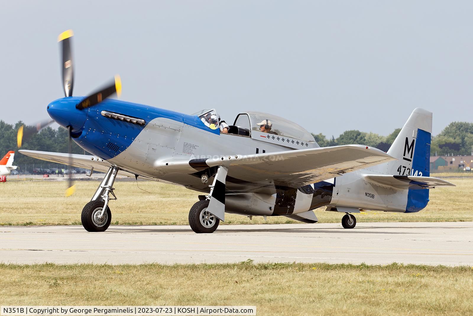 N351B, 1944 North American P-51D C/N 122-39601, Oshkosh 2023.