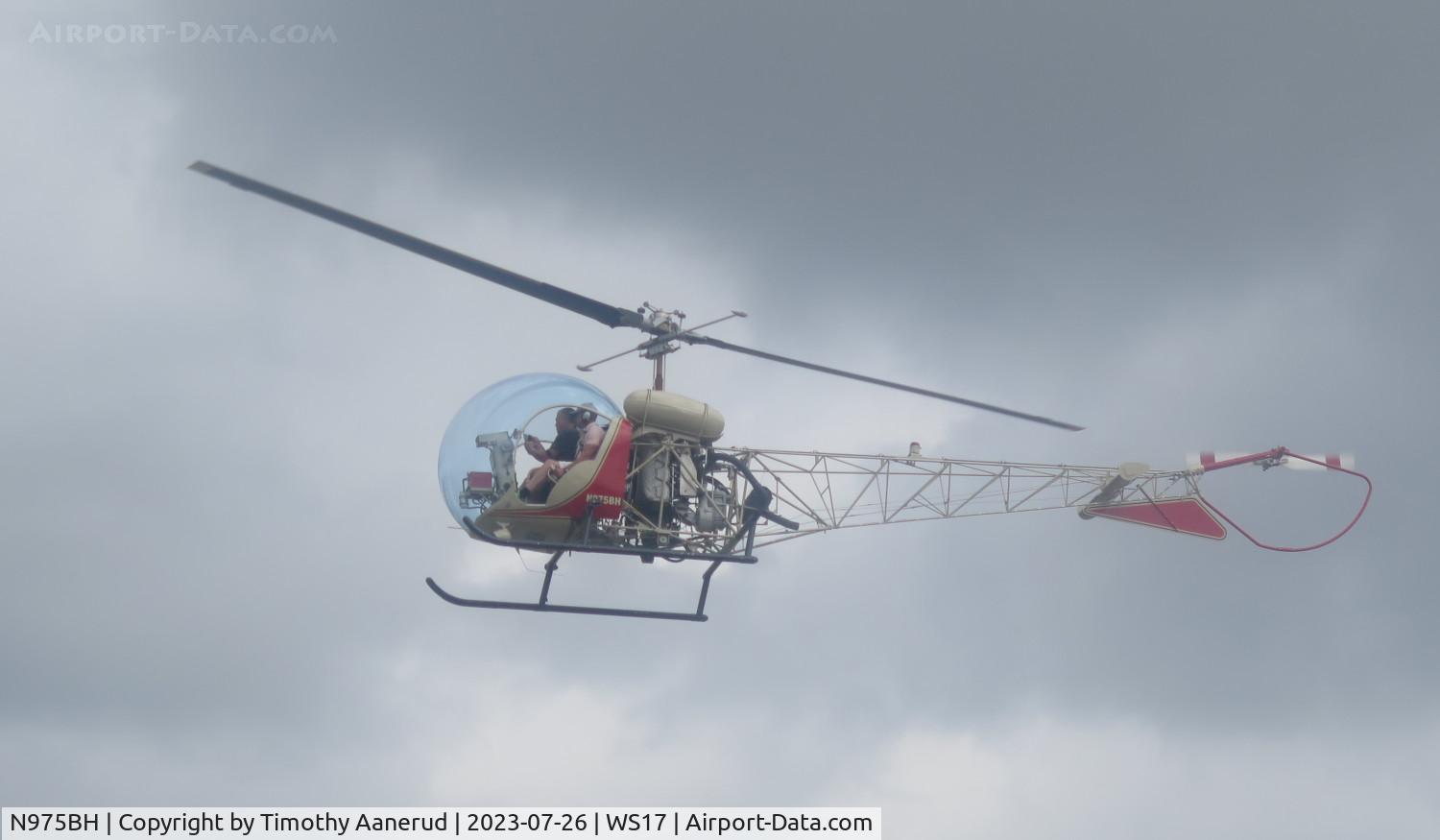 N975BH, Bell 47G-2 C/N 2242, Bell 47G-2, c/n: 2242, Helicopter Rides. AirVenture 2023