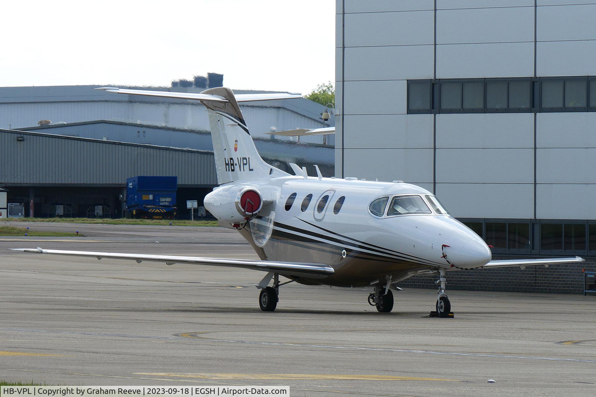 HB-VPL, 2008 Hawker Beechcraft 390 Premier 1A C/N RB-262, Parked at Norwich.