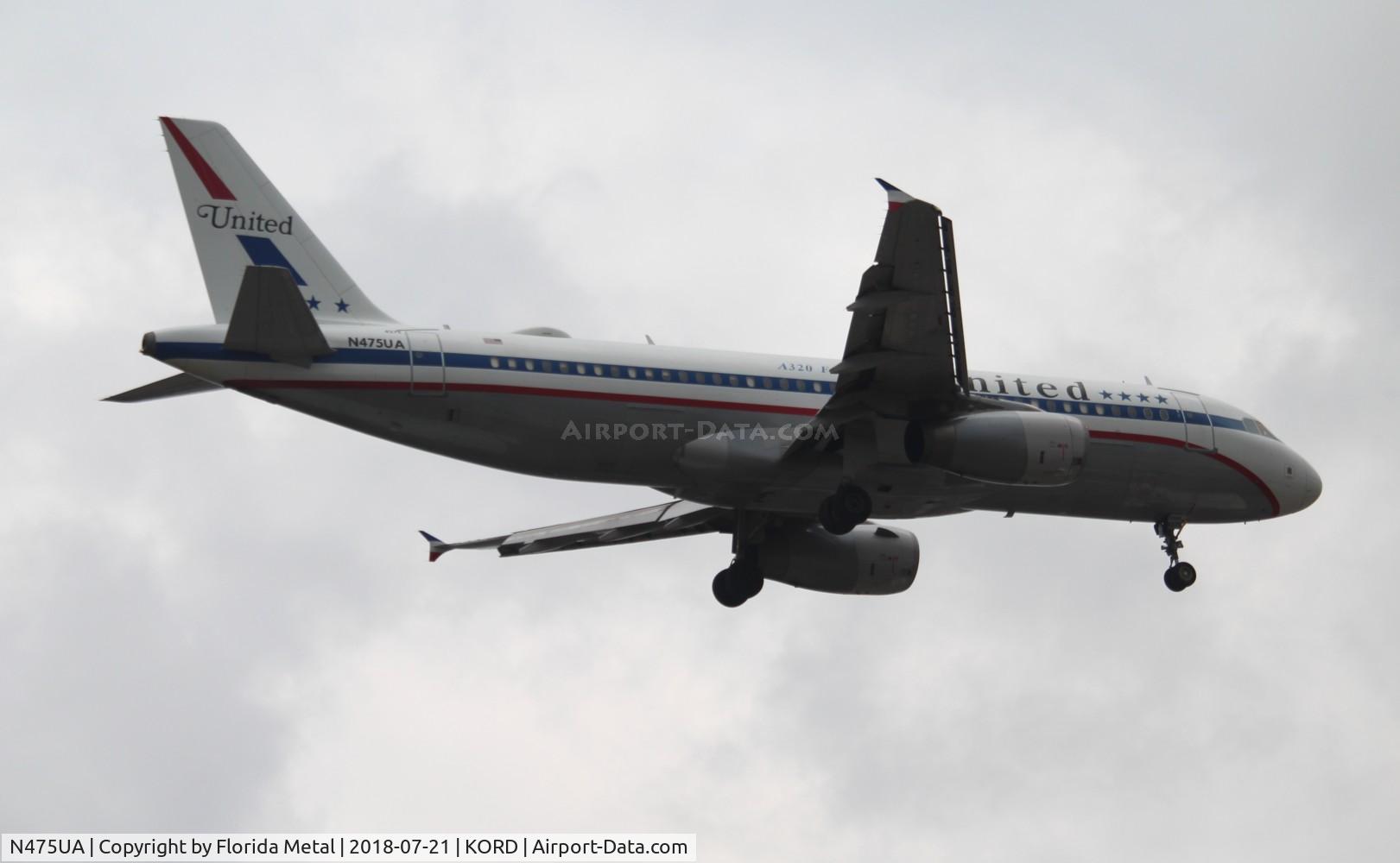 N475UA, 2001 Airbus A320-232 C/N 1495, UAL A320 retro zx DFW-ORD