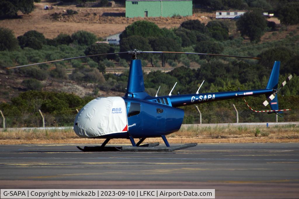 G-SAPA, 2018 Robinson R66 Turbine C/N 0877, Parked